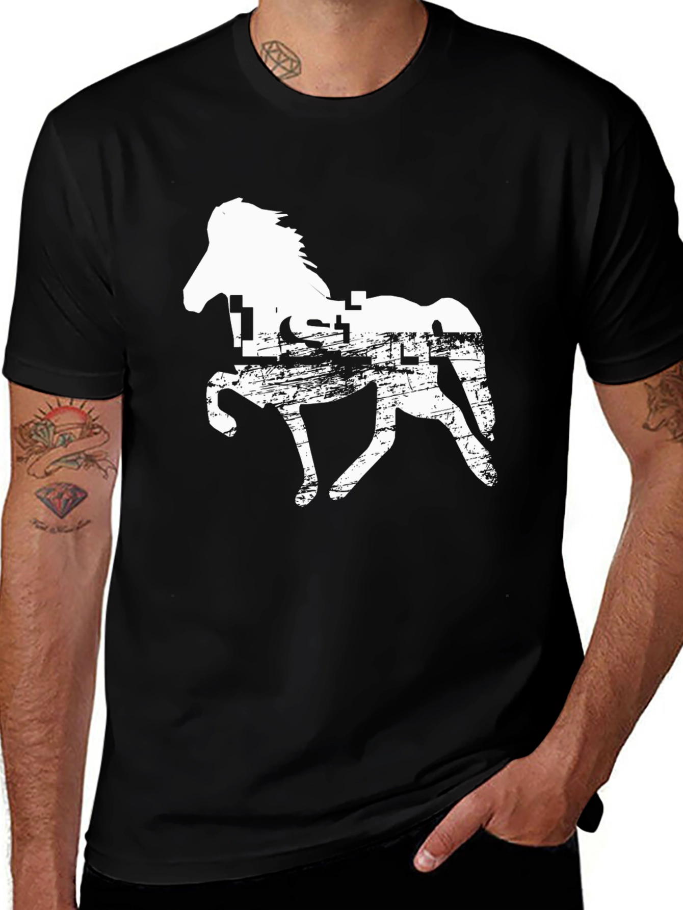 Horse Silhouette Graphic Print Tee