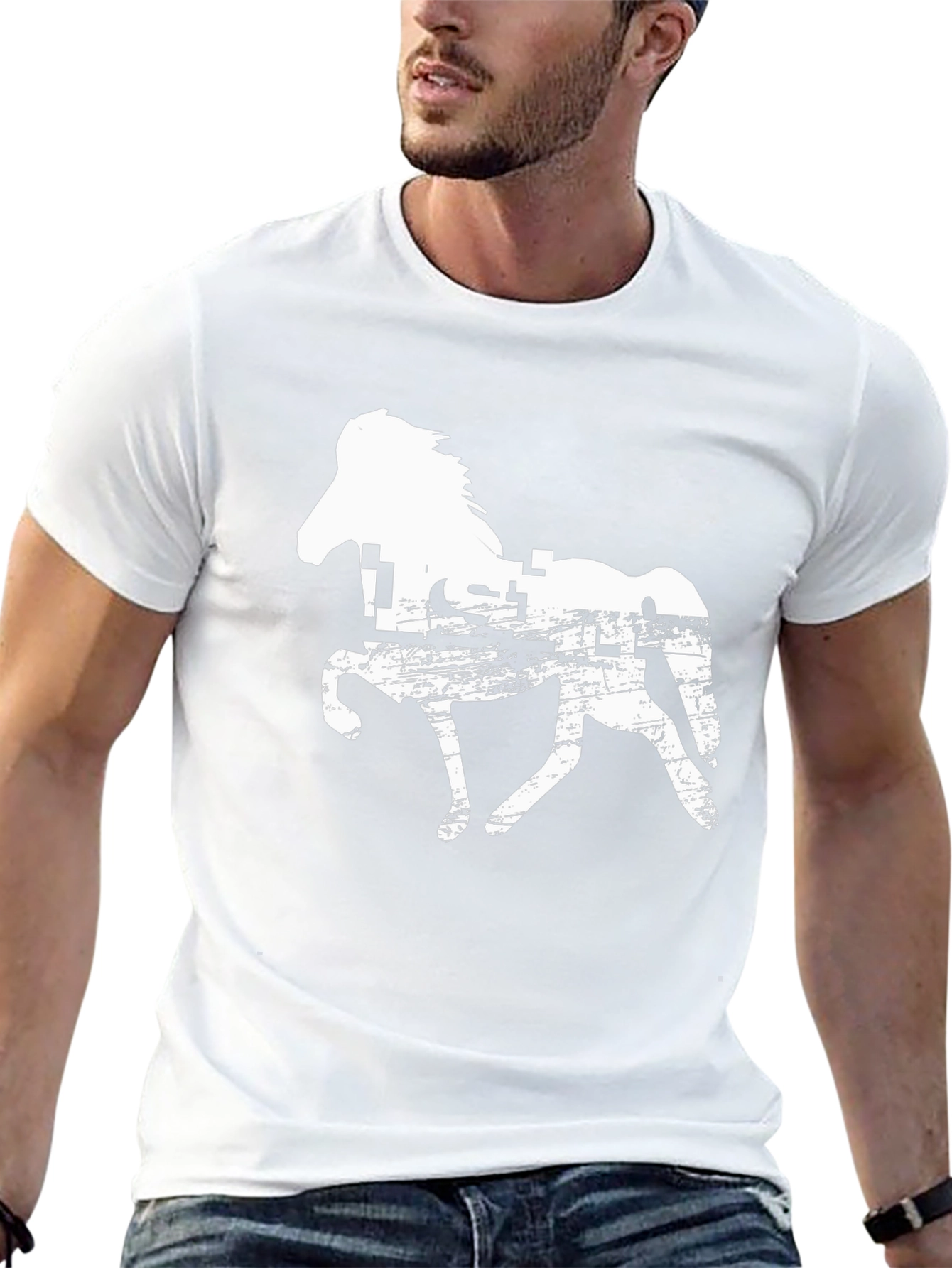 Horse Silhouette Graphic Print Tee