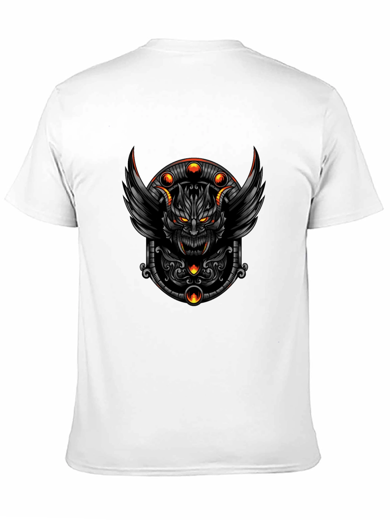 Mens Black T-Shirt with Demon Design