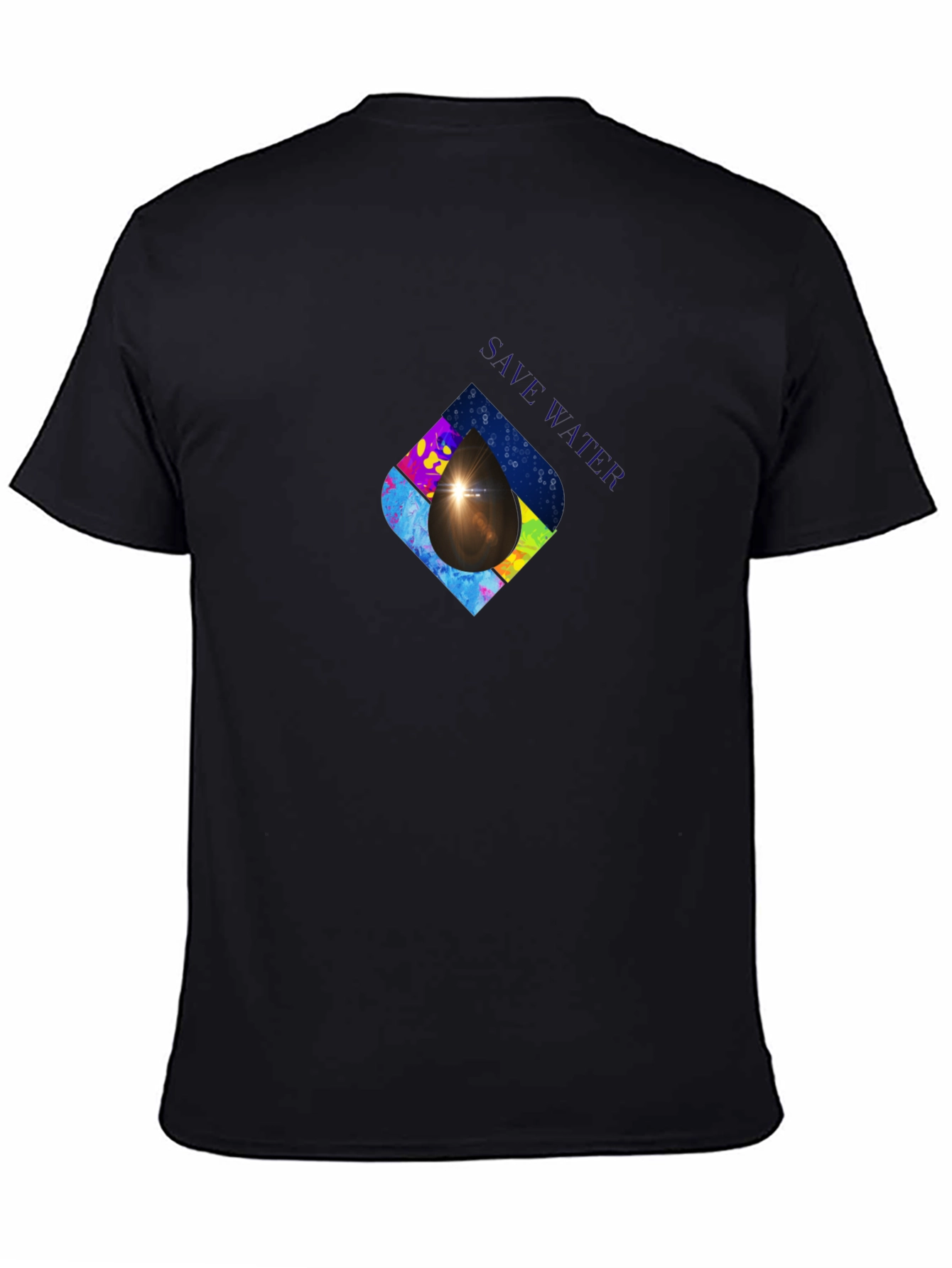 Save Water Graphic Print Black T-Shirt