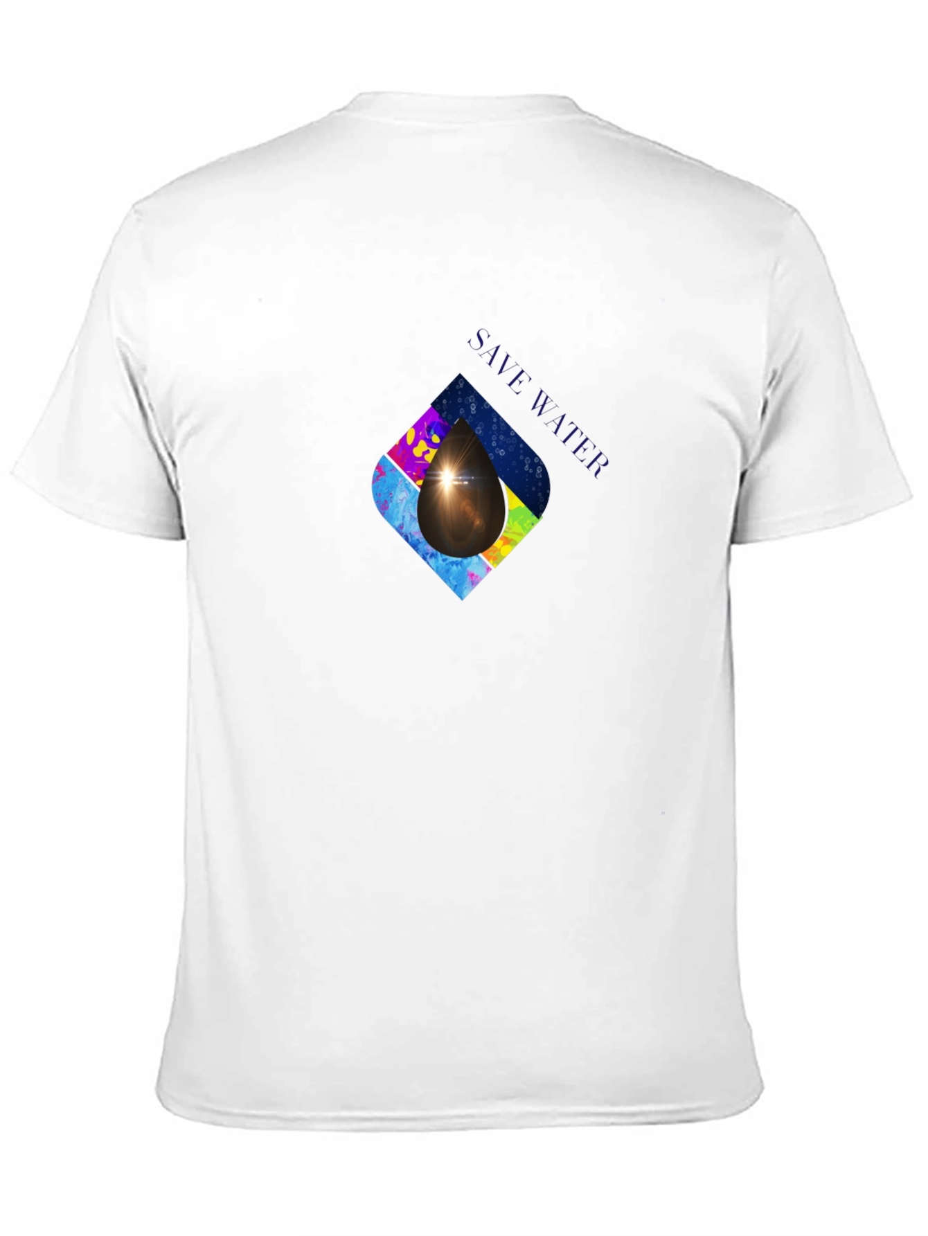 Save Water Graphic Print Black T-Shirt