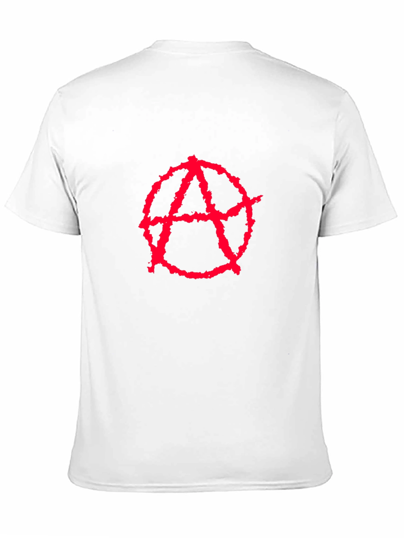 Anarchy Symbol T-Shirt - Red on Black