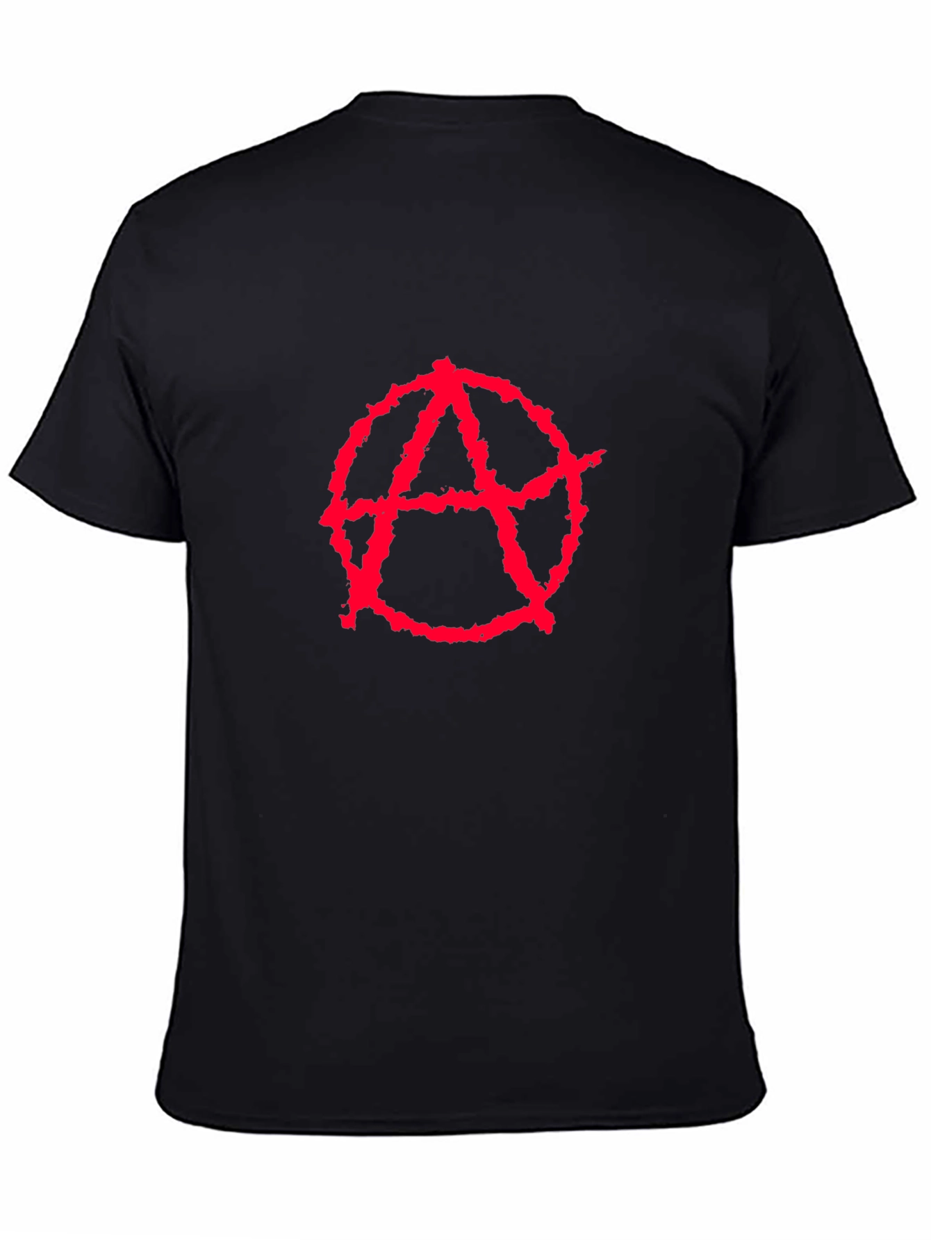 Anarchy Symbol T-Shirt - Red on Black