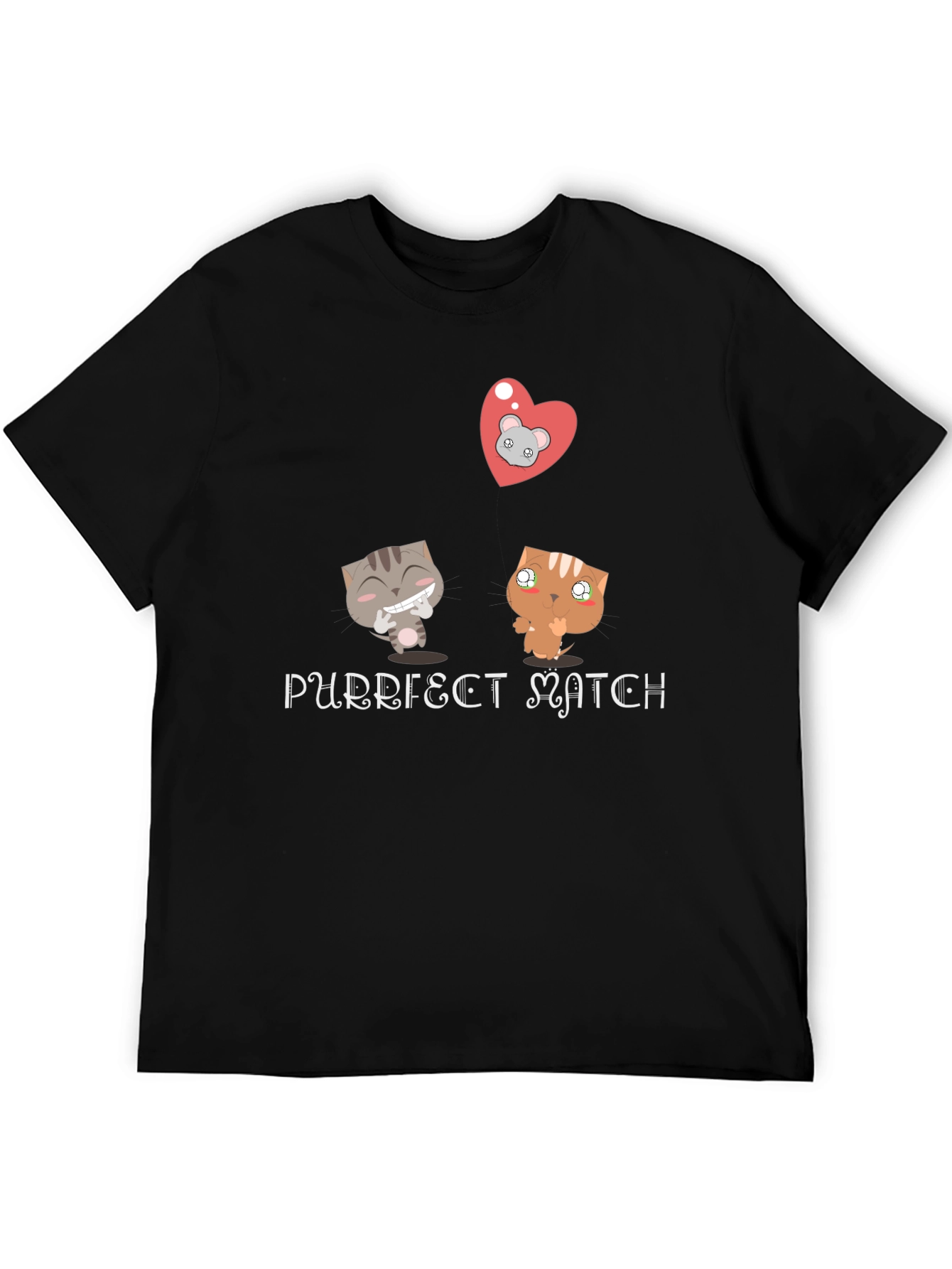 Purrfect Match Graphic Tee - Cat Lovers Gift