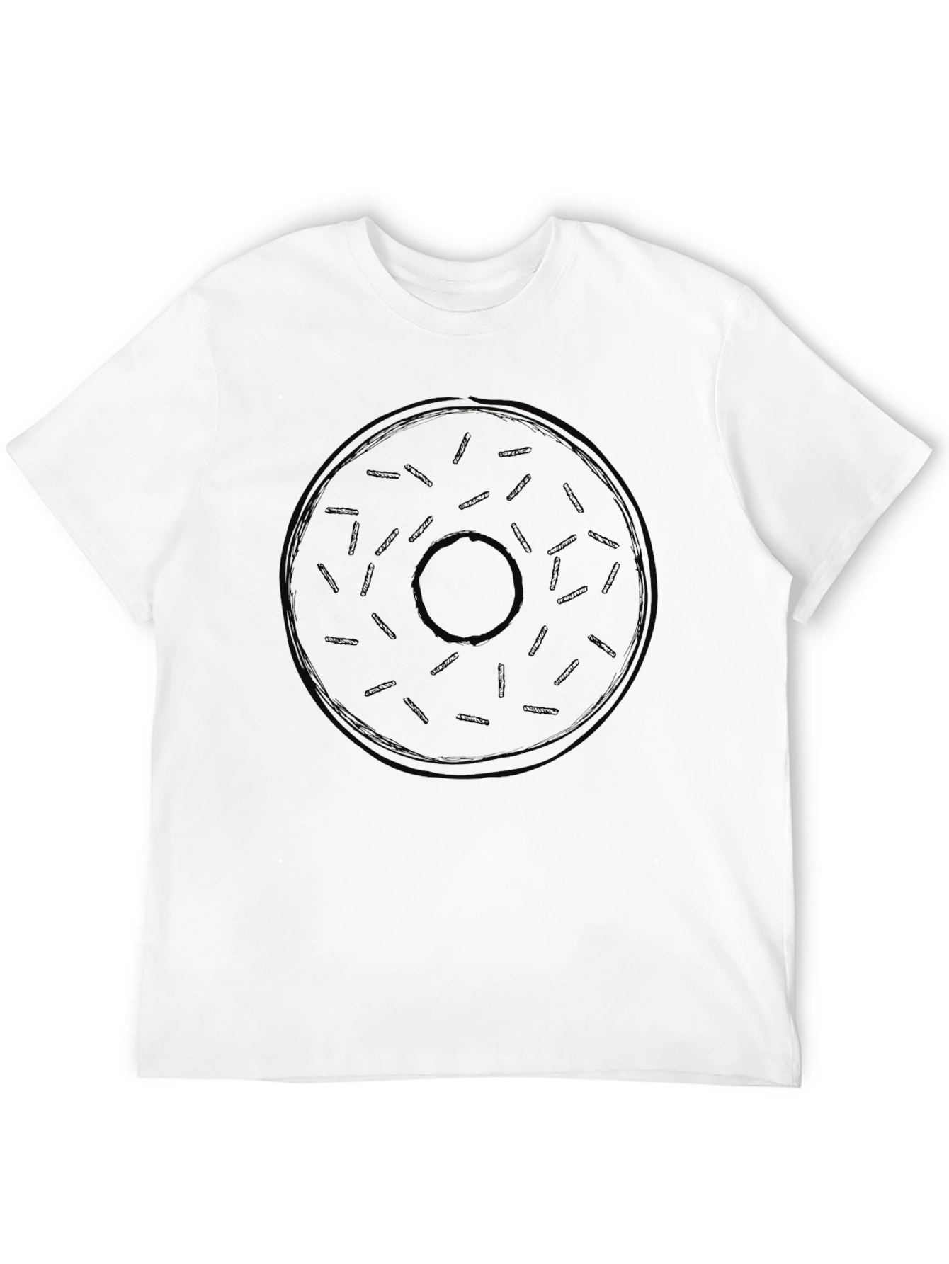 Donut Graphic Black T-Shirt - Casual Wear