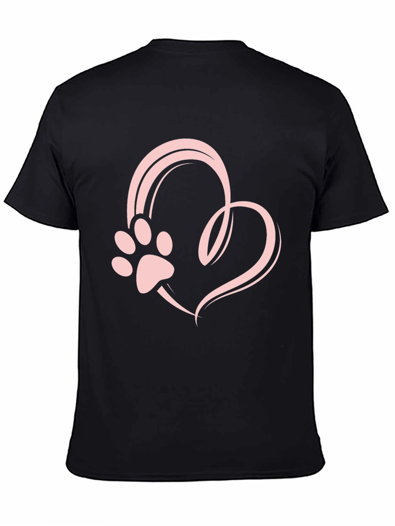 Heart Paw Print Graphic Tee - Black