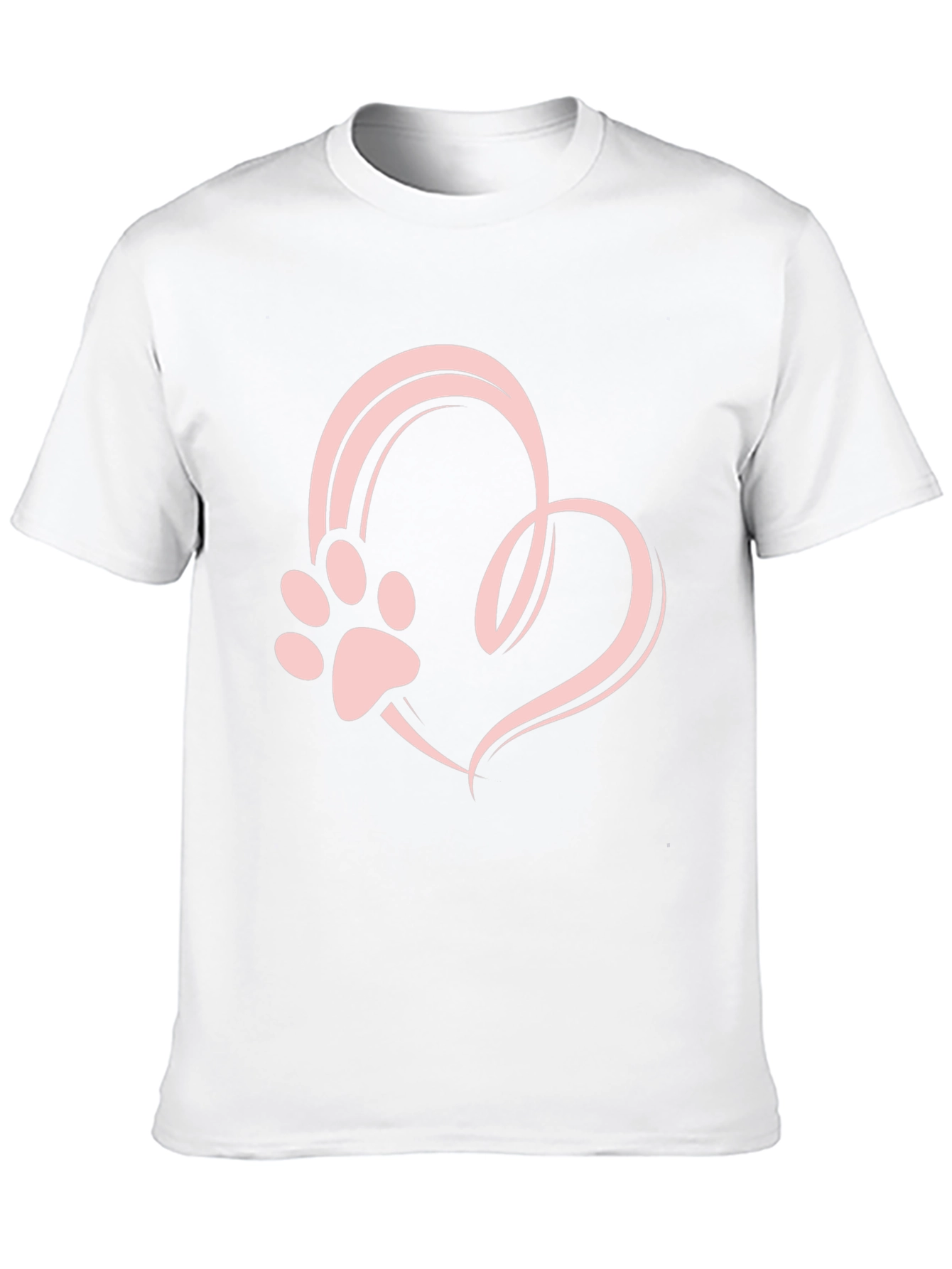 Heart Paw Print Graphic Tee - Black