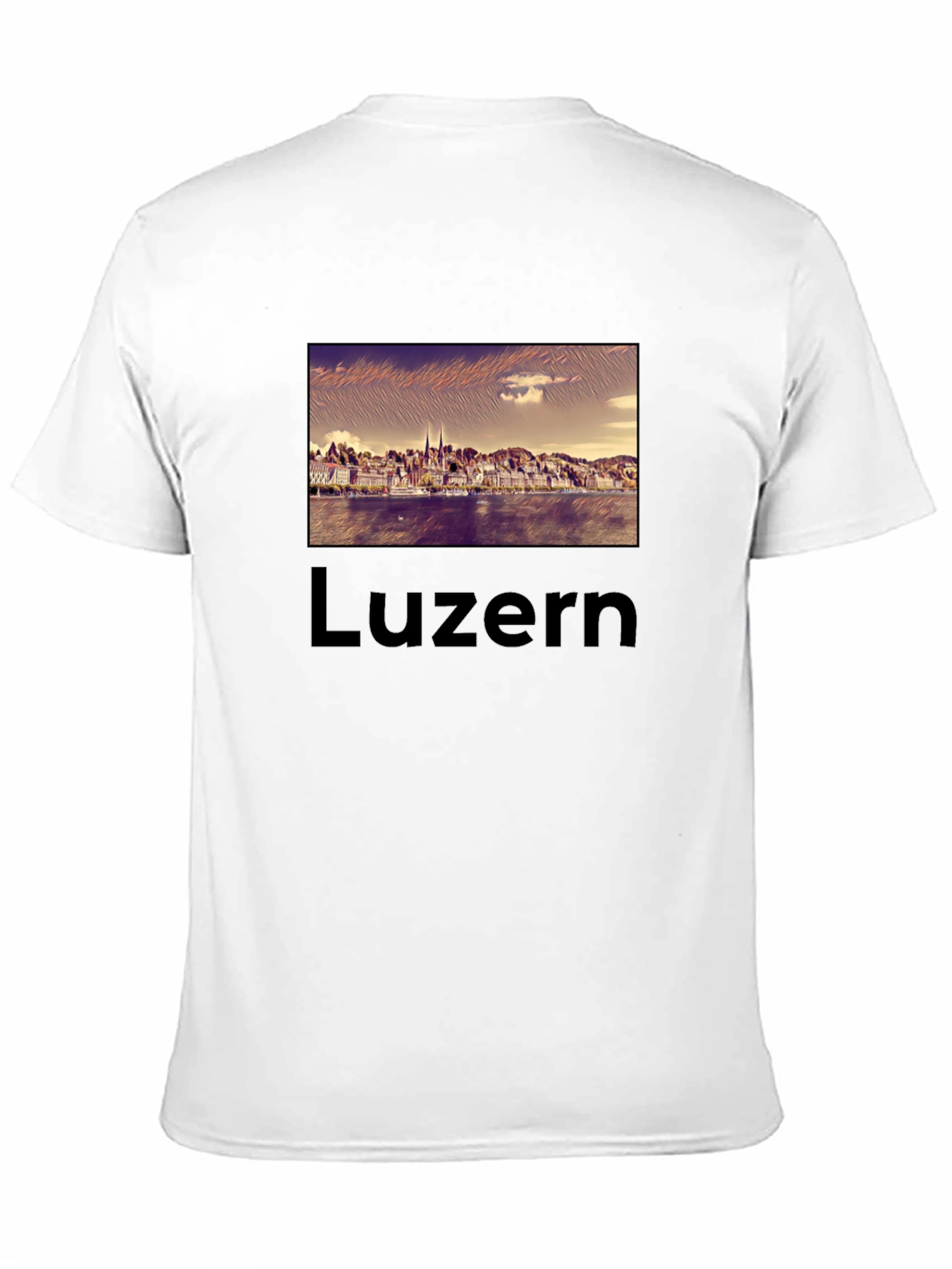 Luzern Black T-Shirt - Cityscape Design