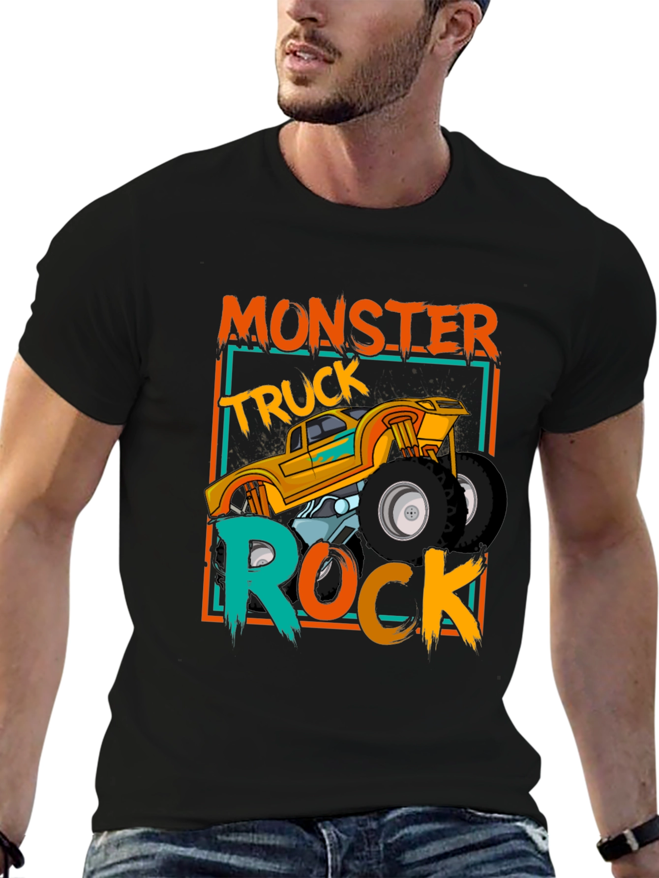 Monster Truck Rock Graphic Tee - Black