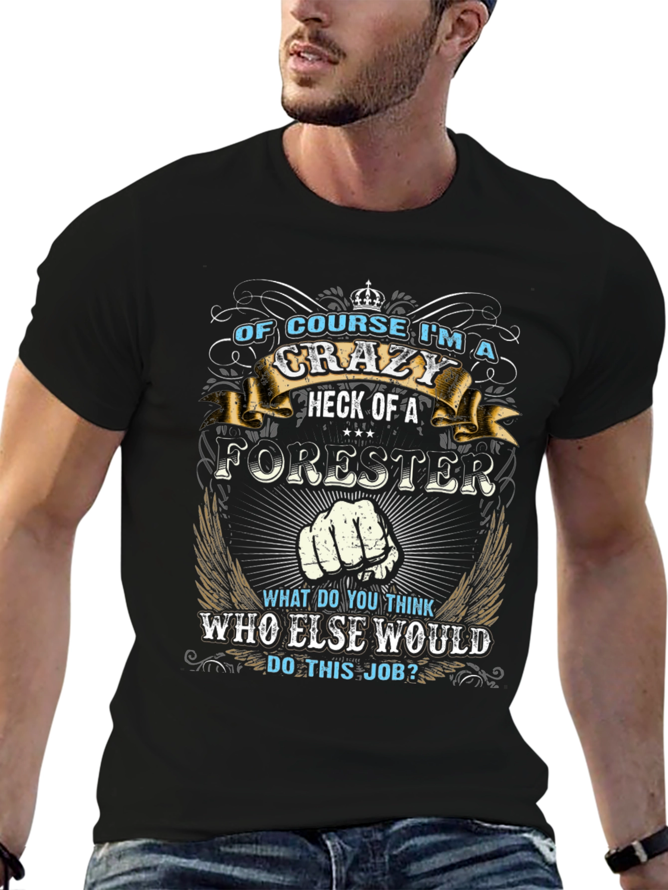 Crazy Forester Graphic T-Shirt - Novelty Tee