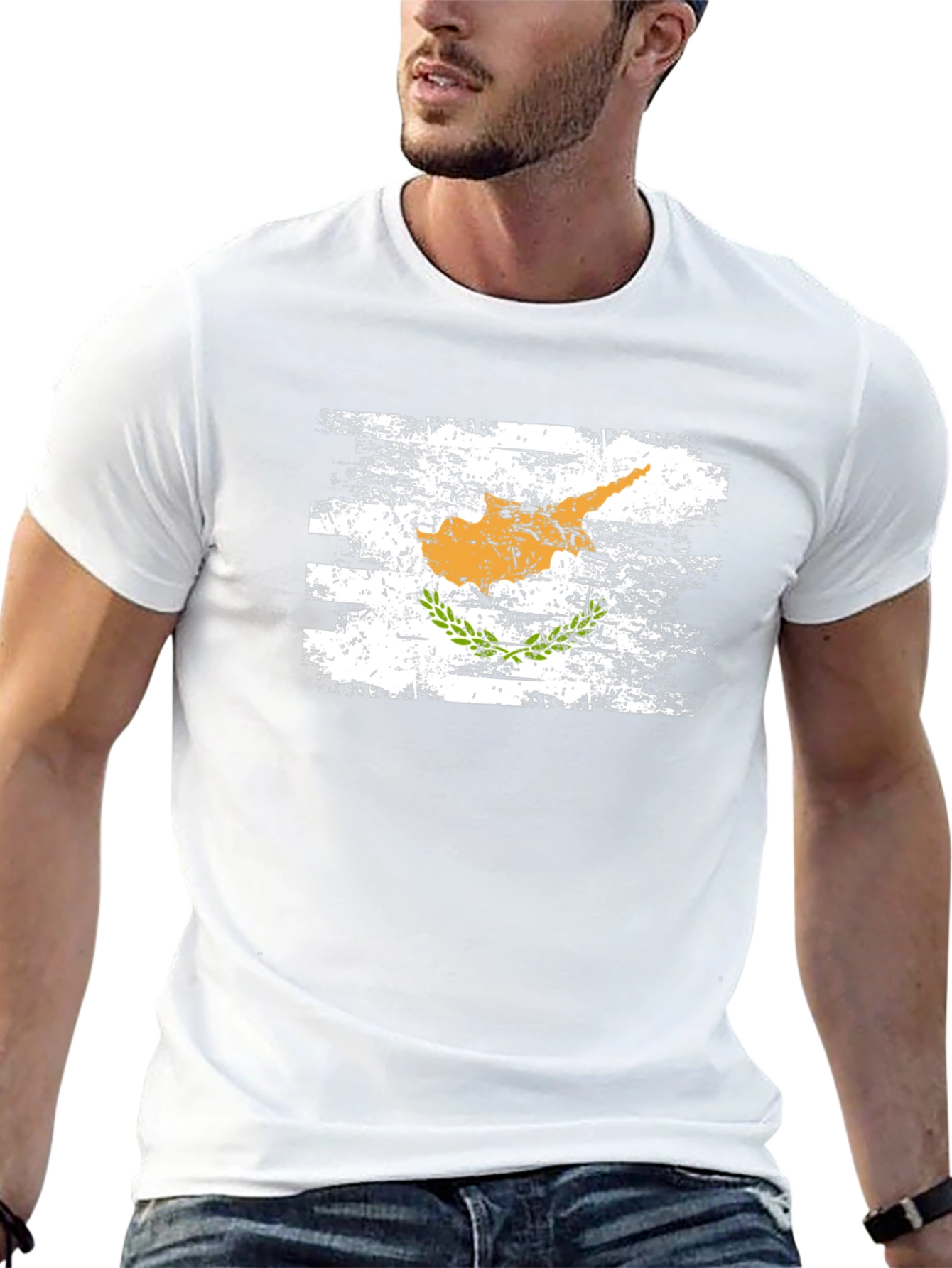 Cyprus Flag T-Shirt - Distressed Style Black Tee