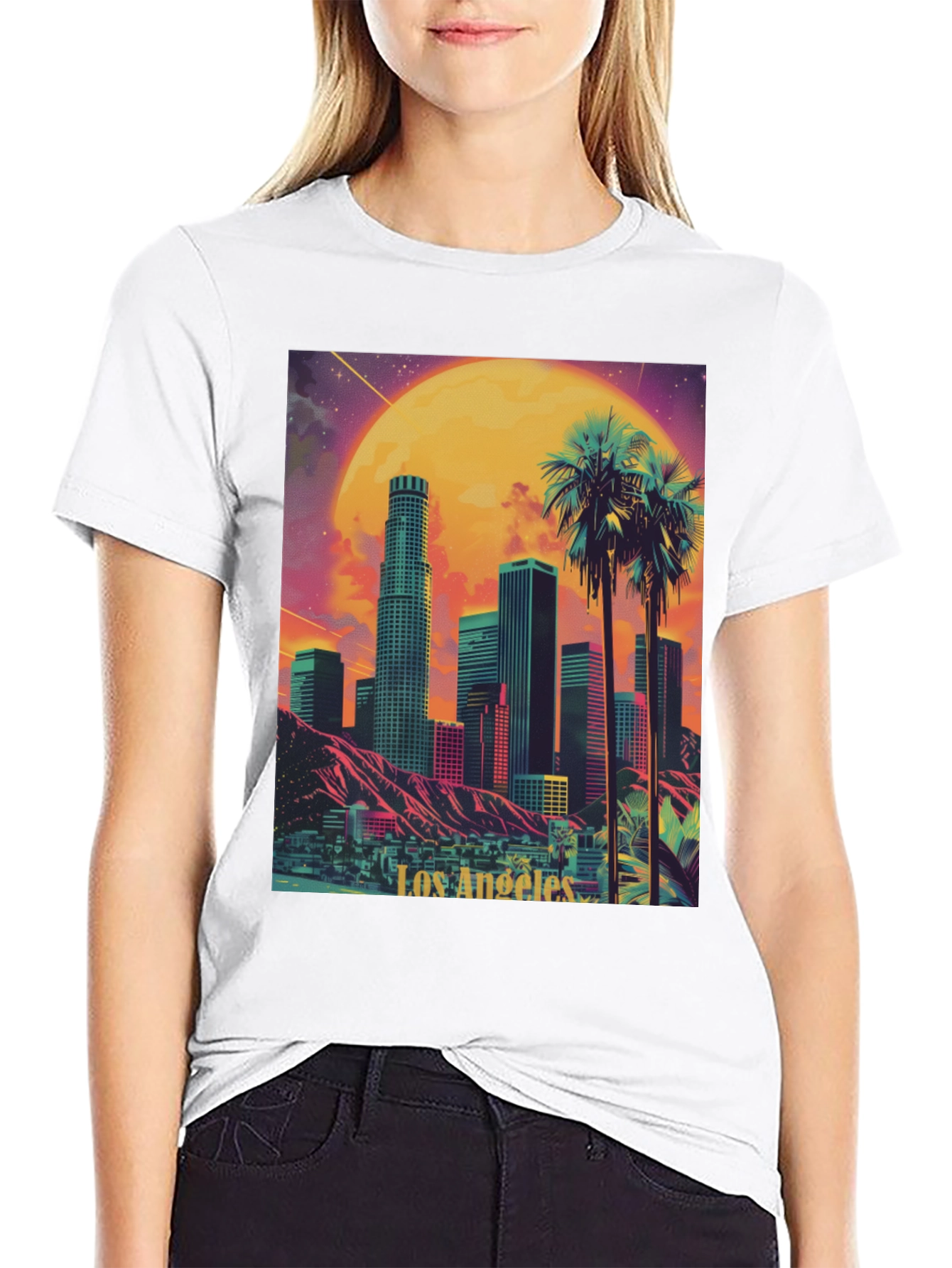 Los Angeles Cityscape Graphic Tee - Retro Style