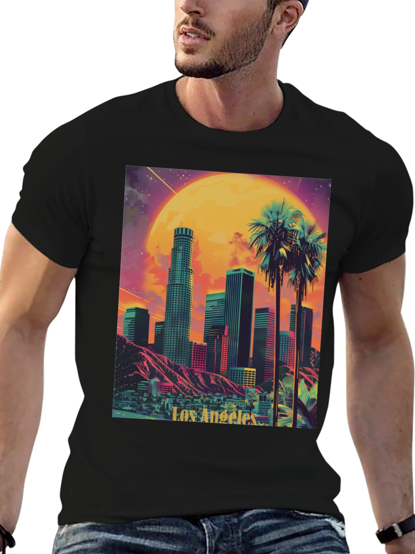 Los Angeles Cityscape Graphic Tee - Retro Style