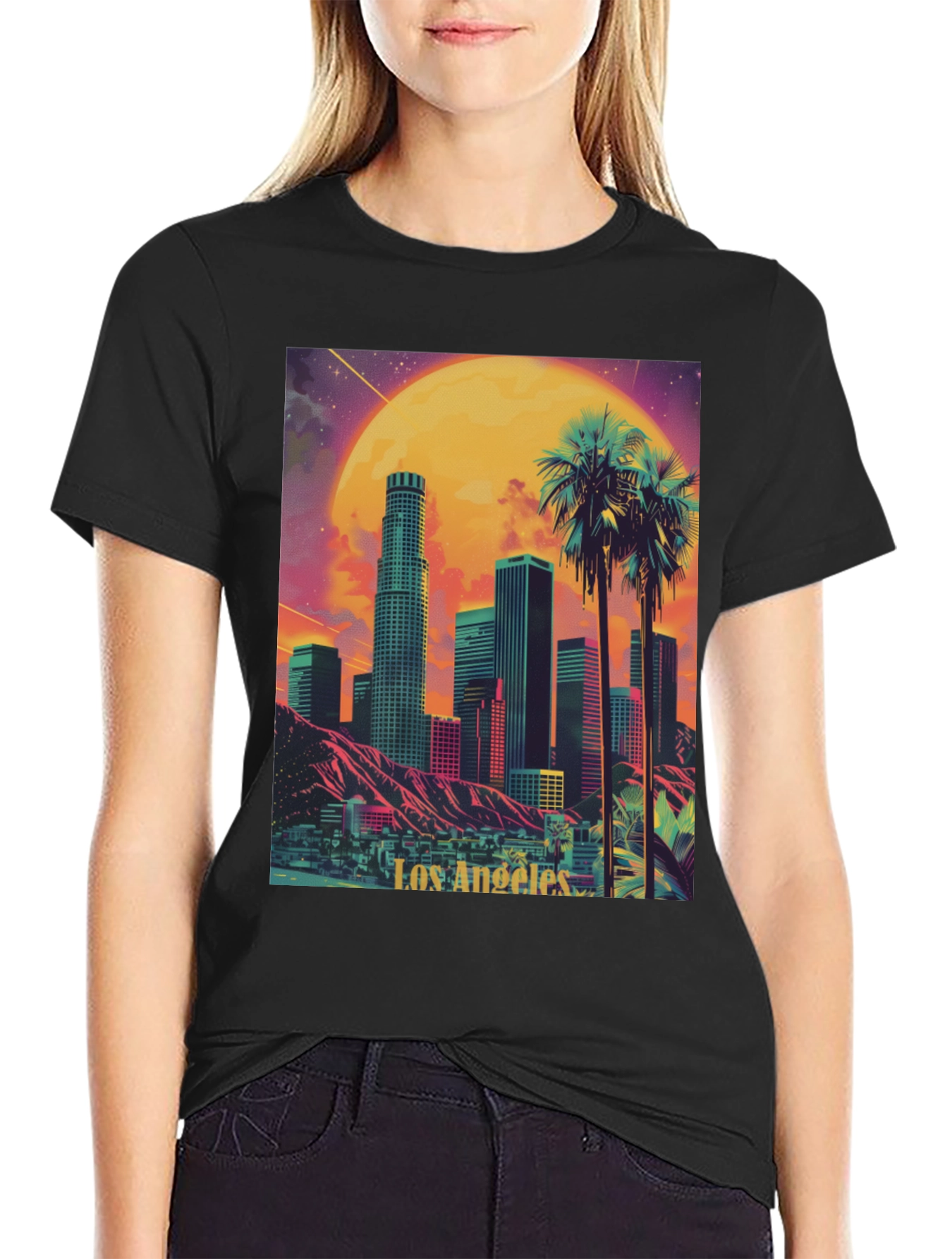Los Angeles Cityscape Graphic Tee - Retro Style