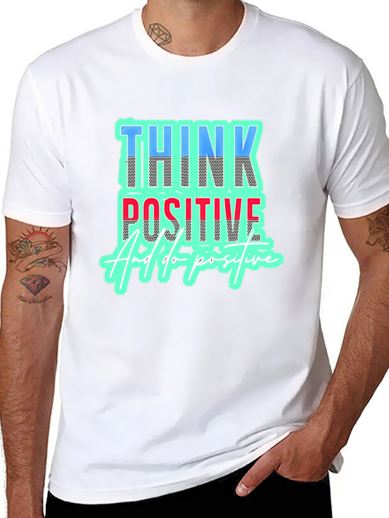 Think Positive Black Graphic Tee