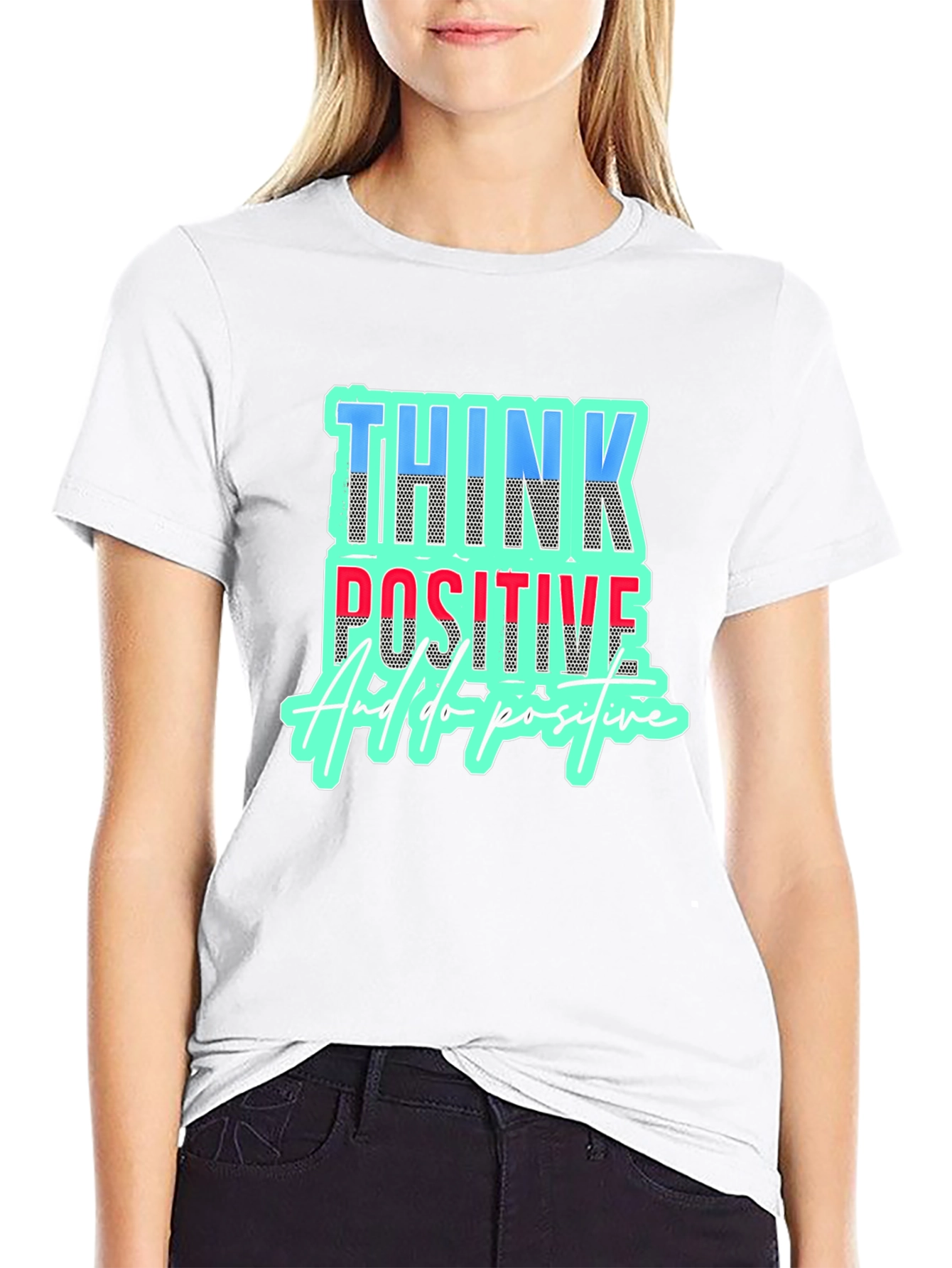 Think Positive Black Graphic Tee