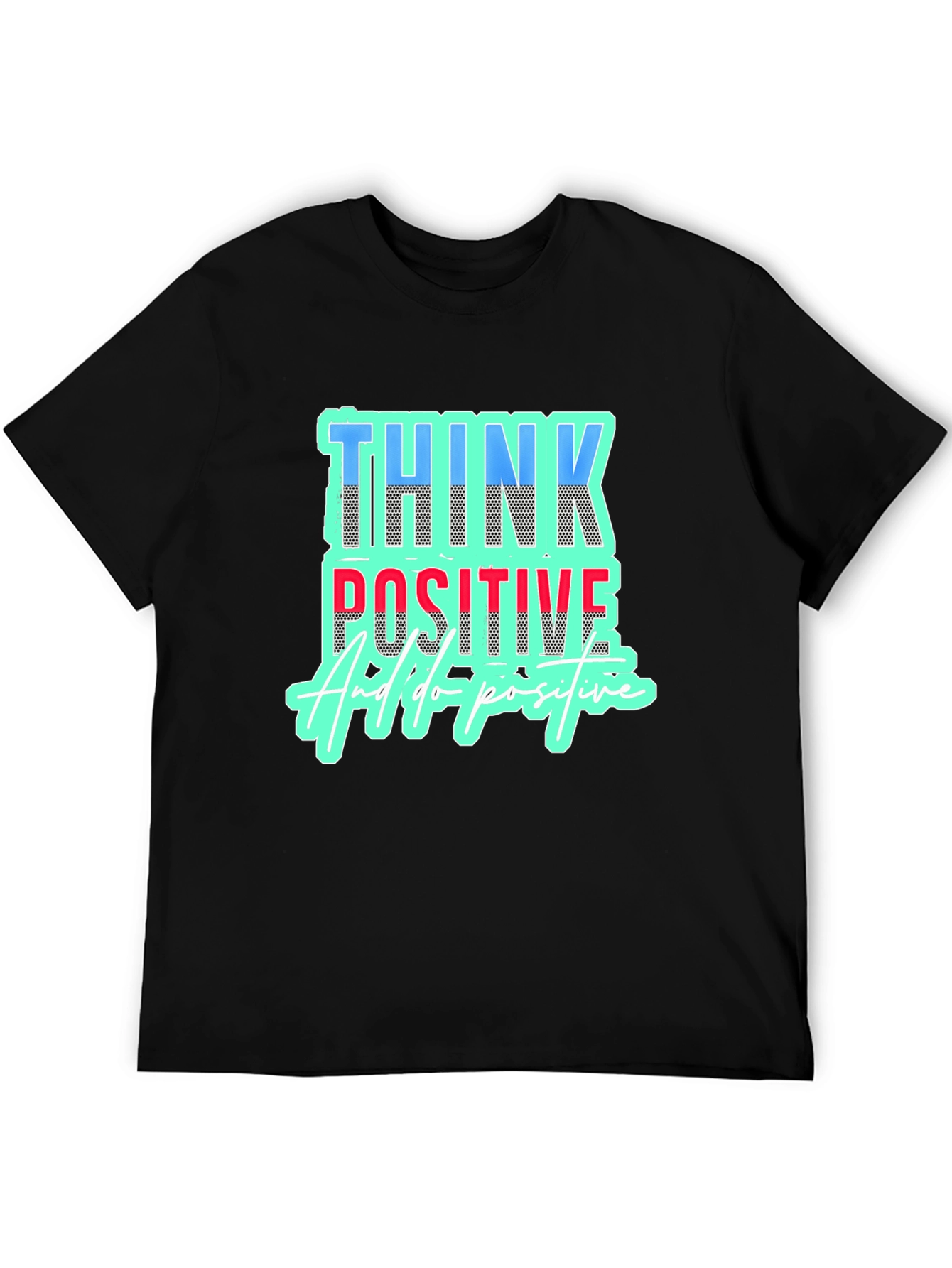 Think Positive Black Graphic Tee