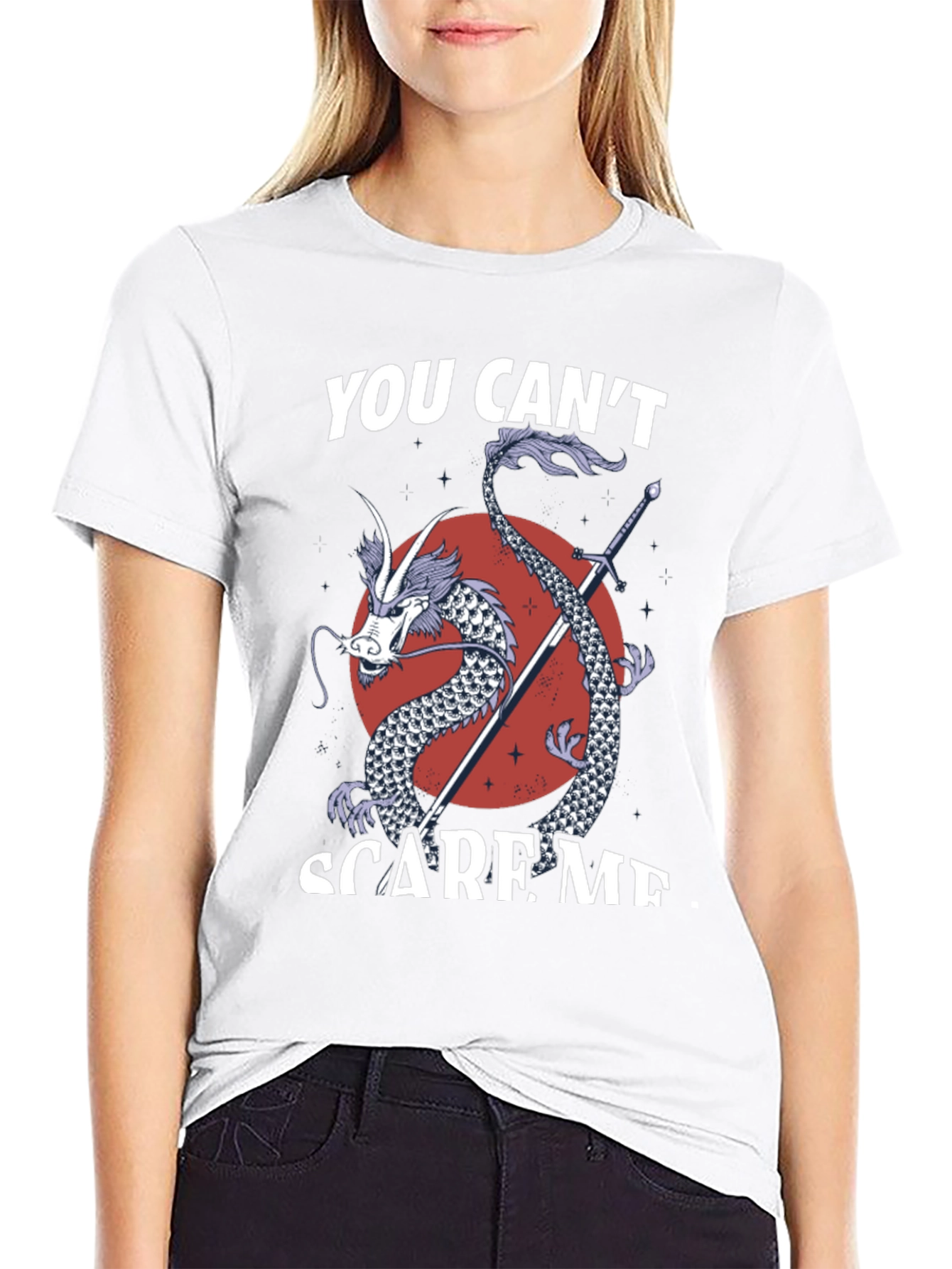 You Cant Scare Me Dragon Sword T-Shirt