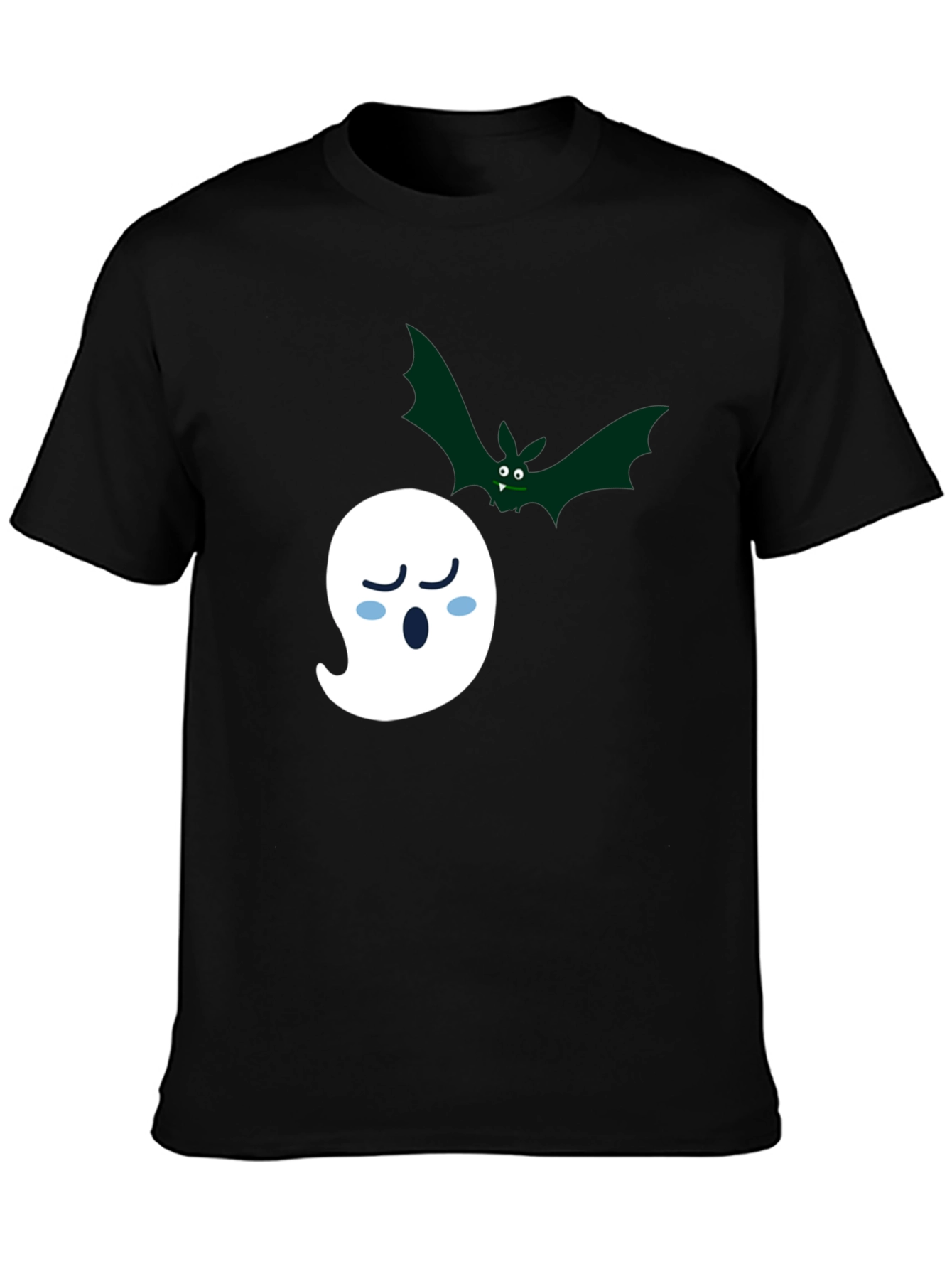 Halloween Ghost & Bat Graphic Tee