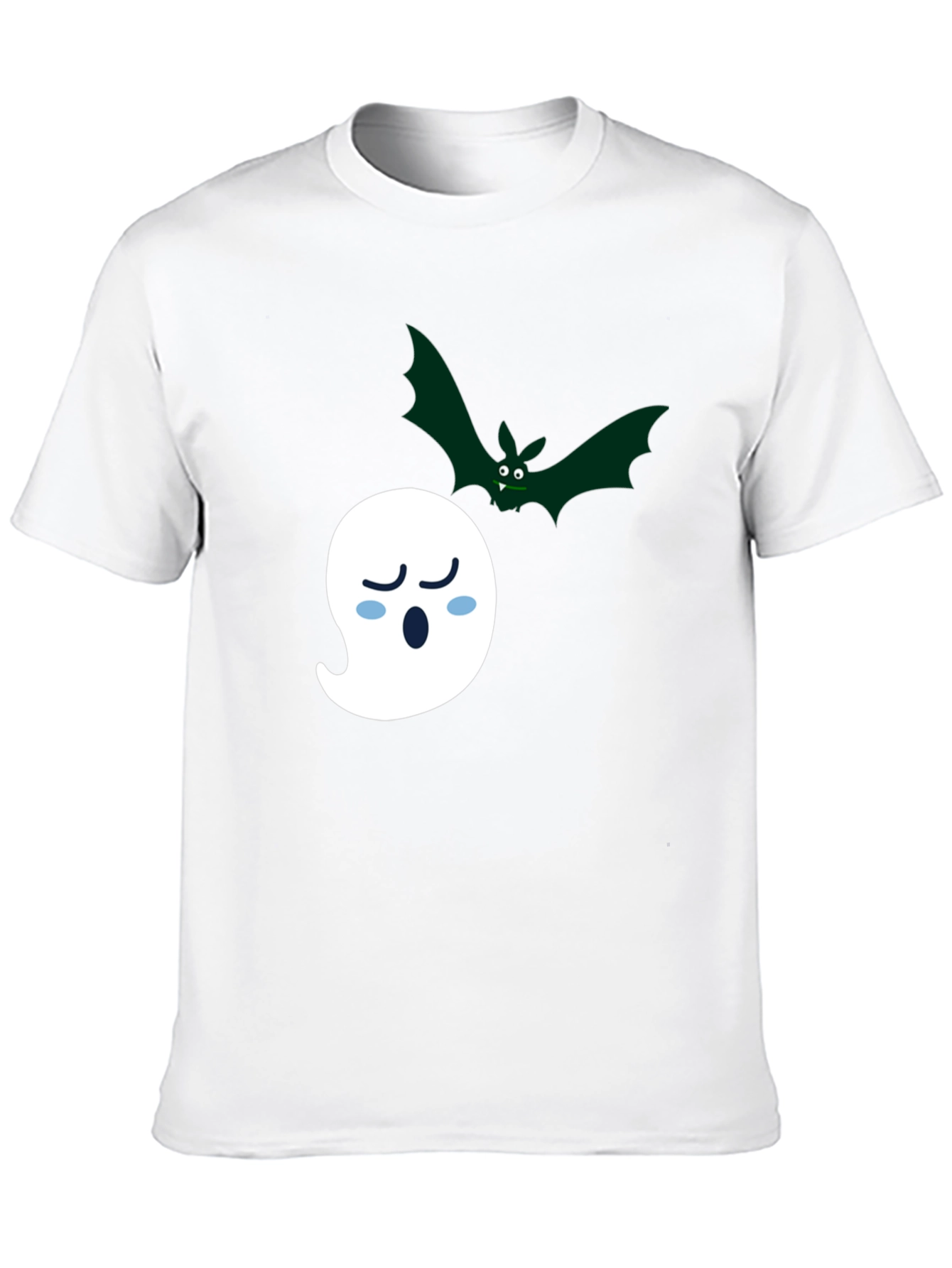 Halloween Ghost & Bat Graphic Tee