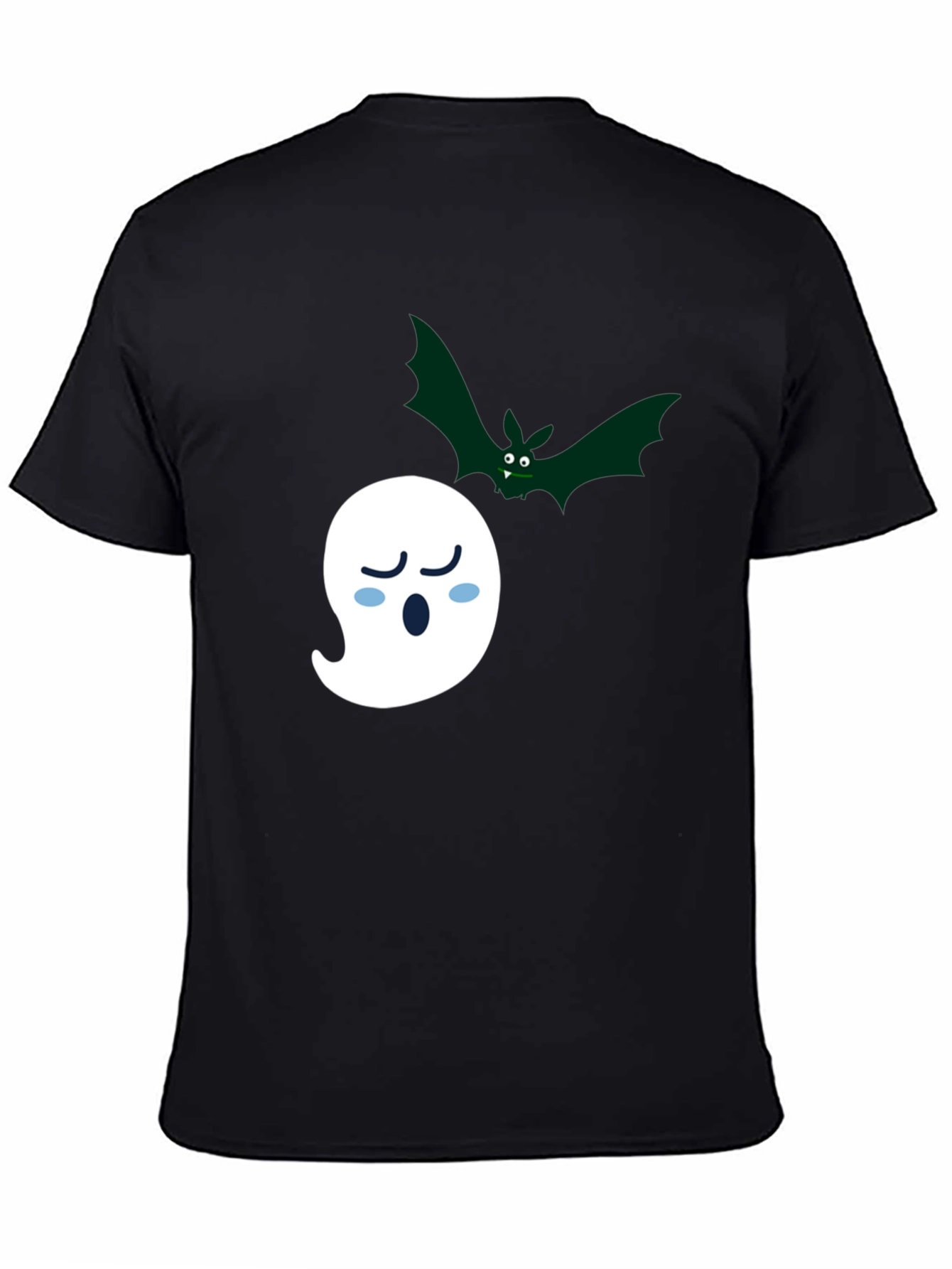 Halloween Ghost & Bat Graphic Tee