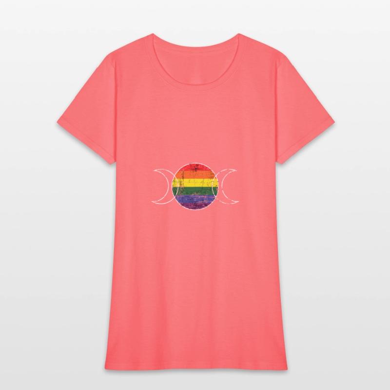 Rainbow Flag Triple Moon Wicca Lgbt Witch