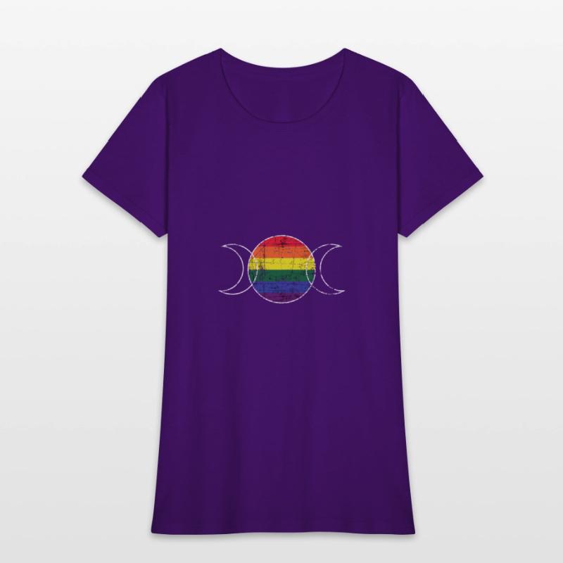 Rainbow Flag Triple Moon Wicca Lgbt Witch