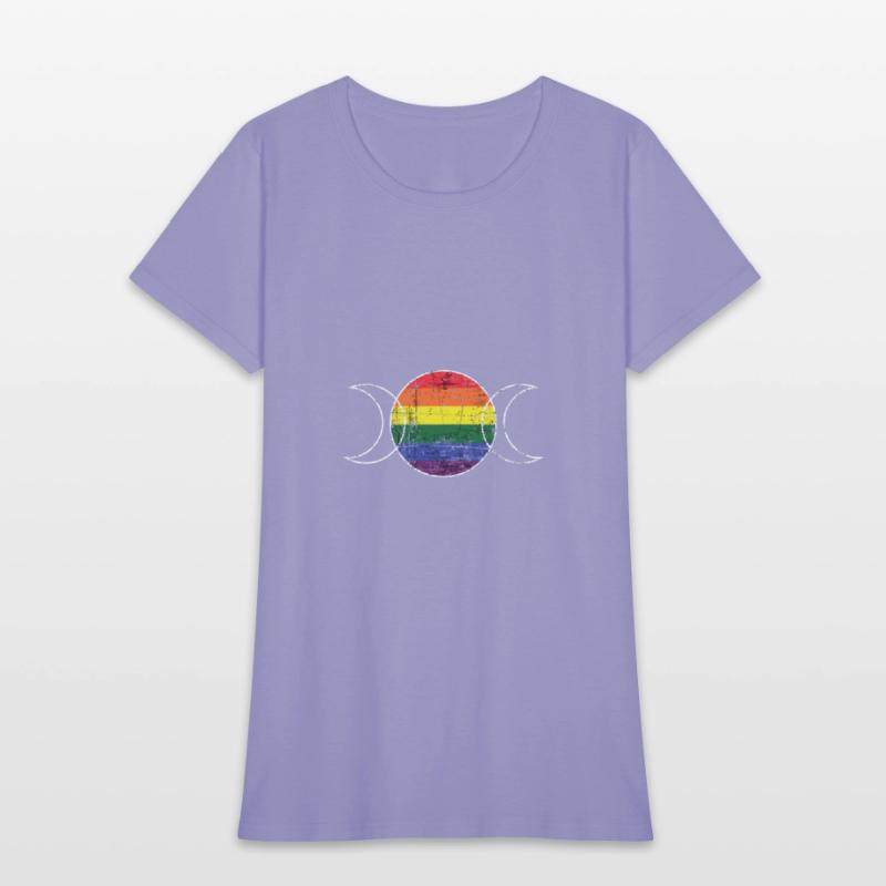 Rainbow Flag Triple Moon Wicca Lgbt Witch