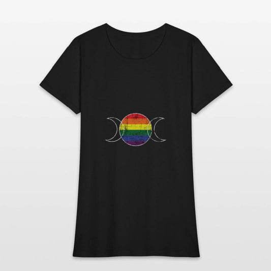 Rainbow Flag Triple Moon Wicca Lgbt Witch
