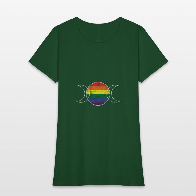 Rainbow Flag Triple Moon Wicca Lgbt Witch