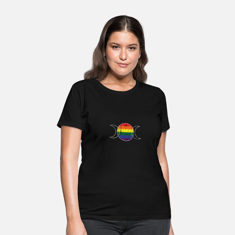 Rainbow Flag Triple Moon Wicca Lgbt Witch
