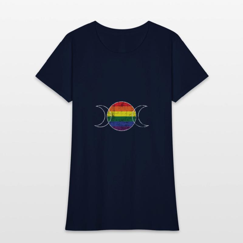 Rainbow Flag Triple Moon Wicca Lgbt Witch