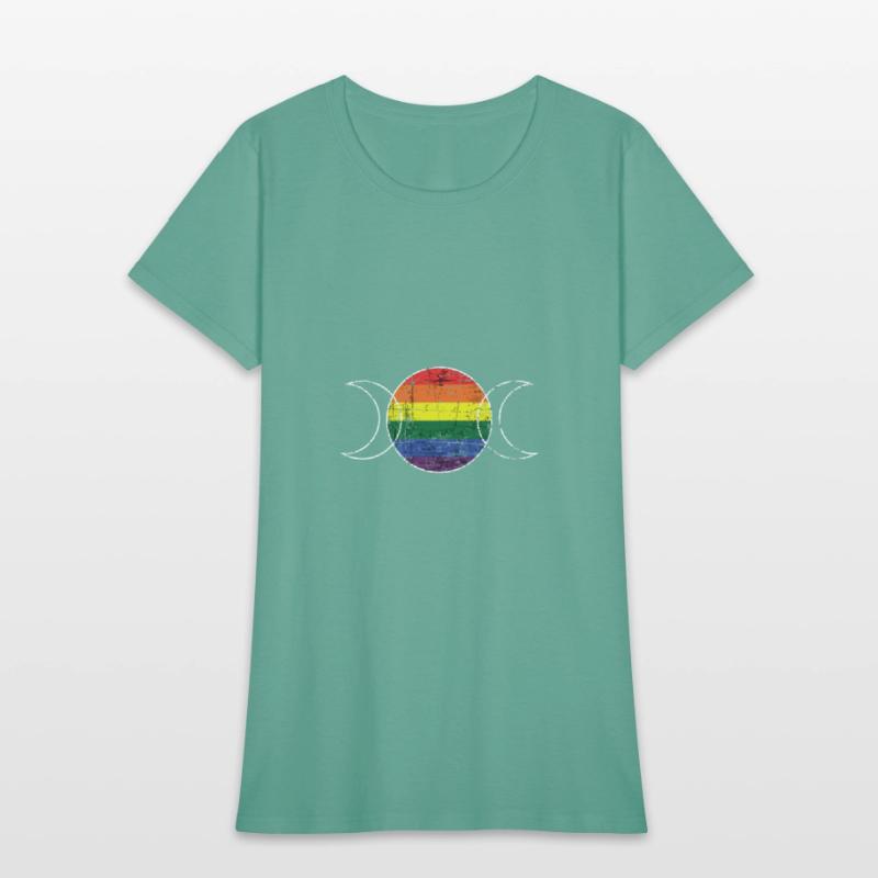 Rainbow Flag Triple Moon Wicca Lgbt Witch