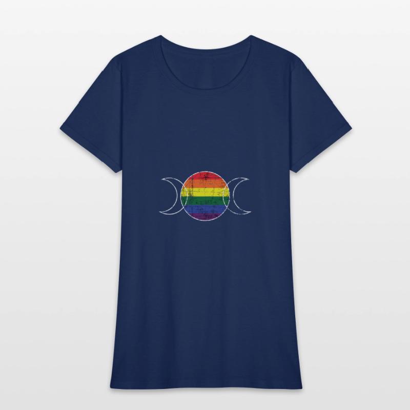 Rainbow Flag Triple Moon Wicca Lgbt Witch
