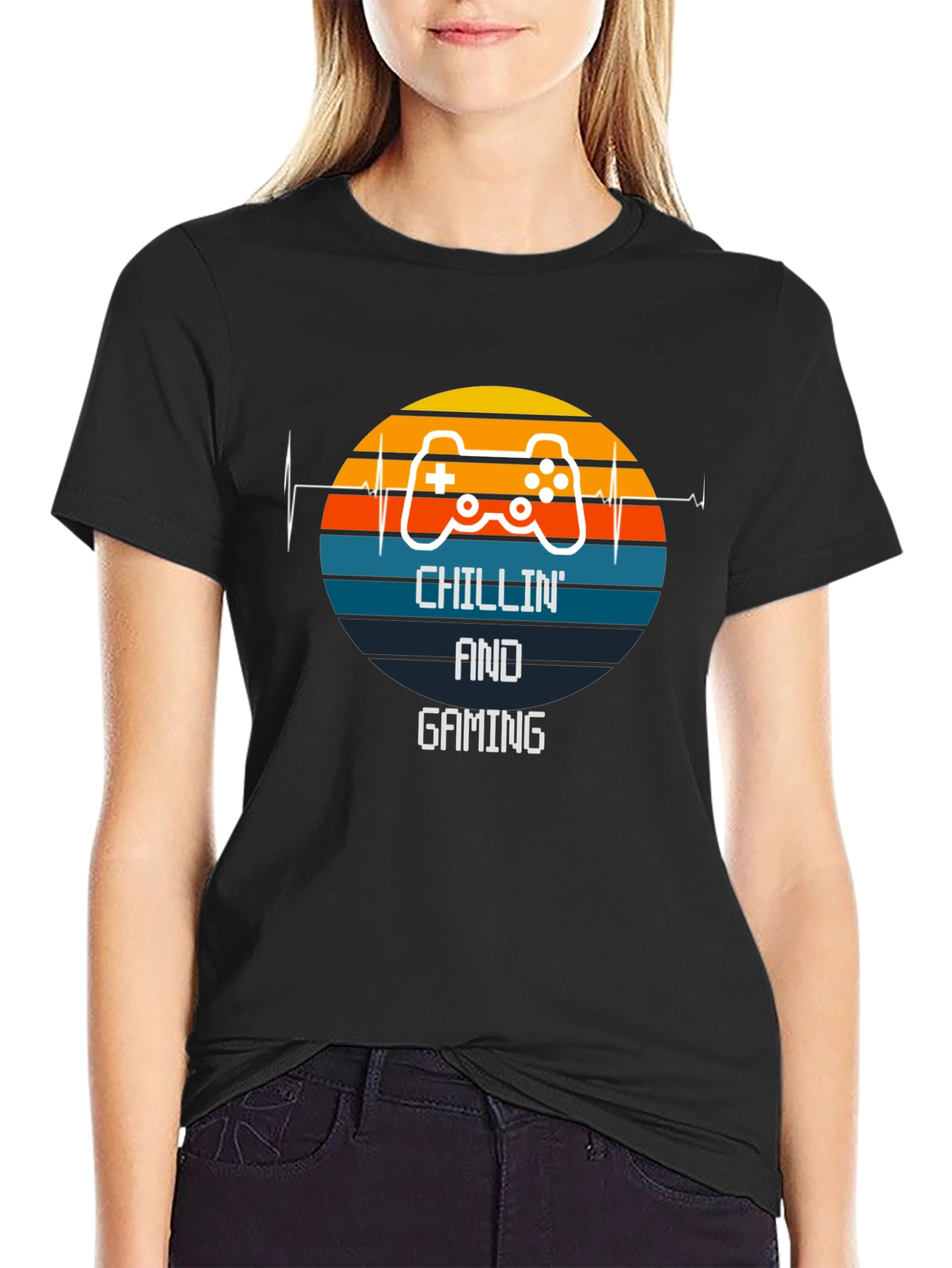 Chillin and Gaming Black T-Shirt