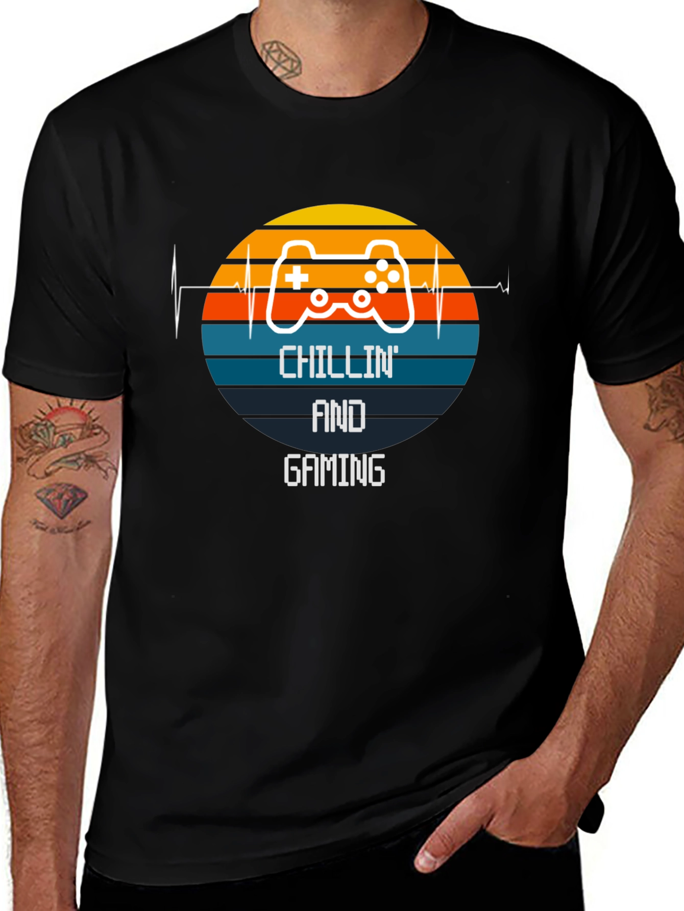Chillin and Gaming Black T-Shirt