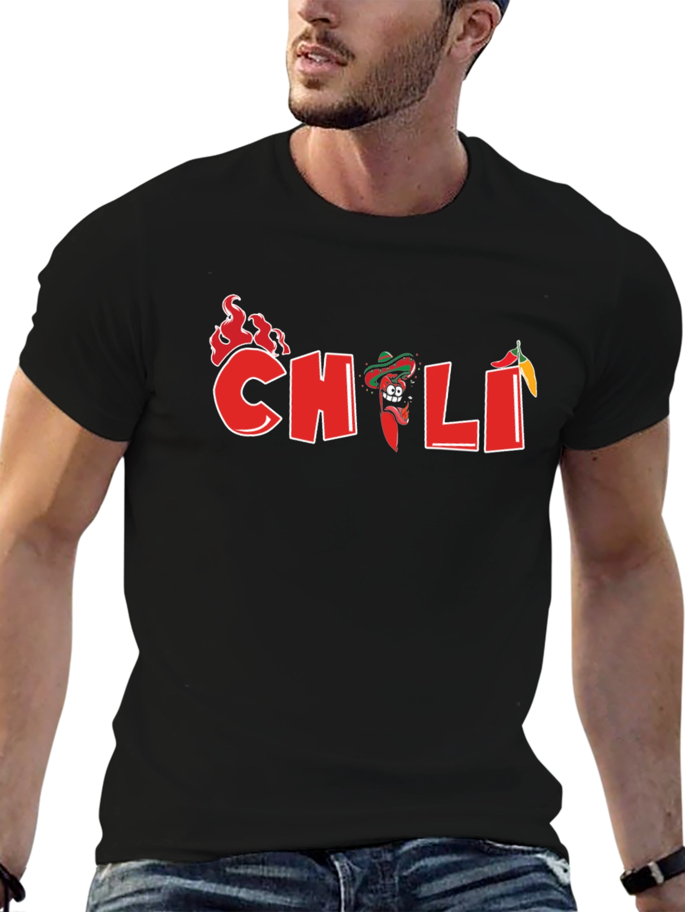 Spicy Chili Graphic T-Shirt - Black Cotton Tee