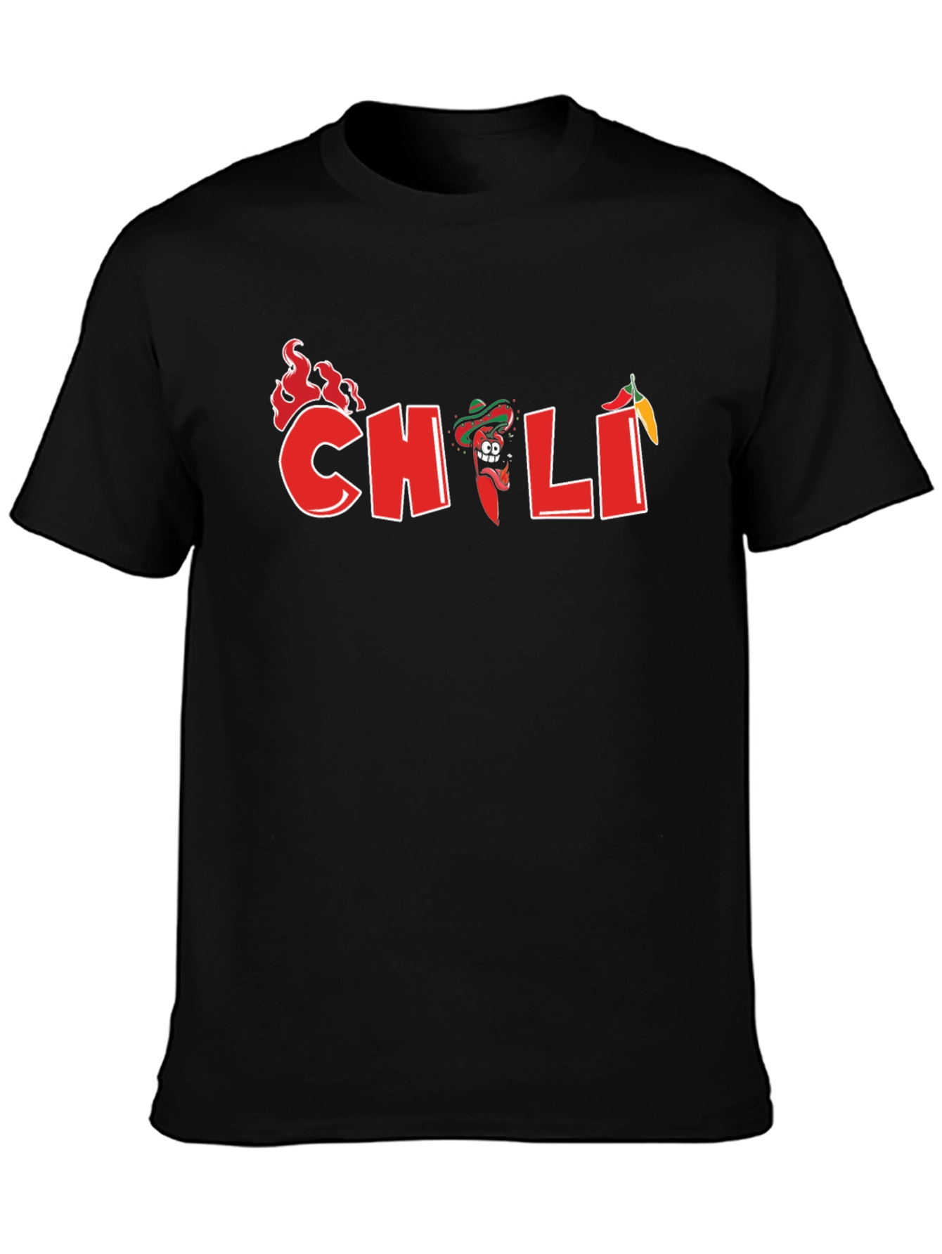 Spicy Chili Graphic T-Shirt - Black Cotton Tee