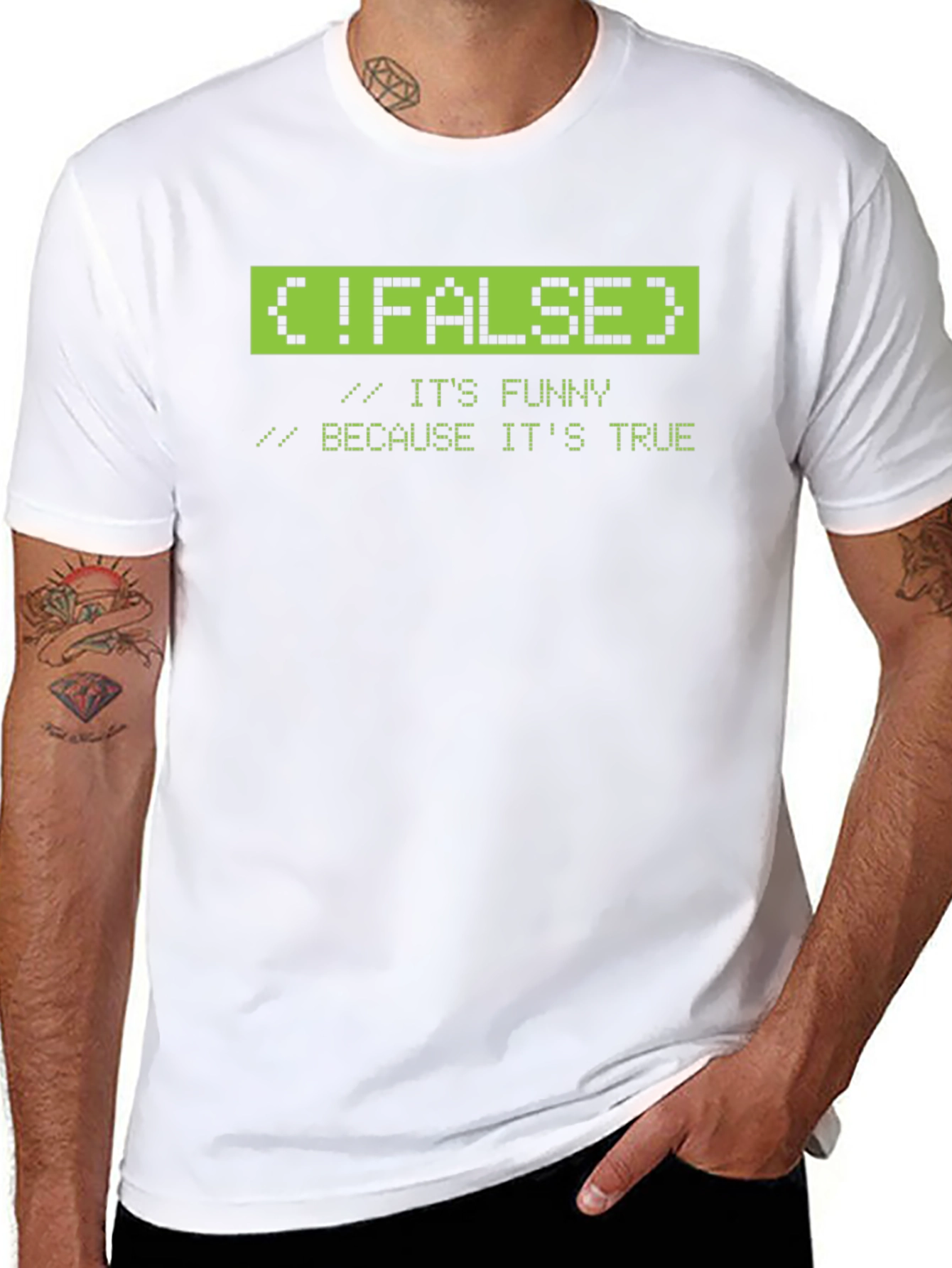 Funny Programmer T-Shirt: !FALSE Humor Tee