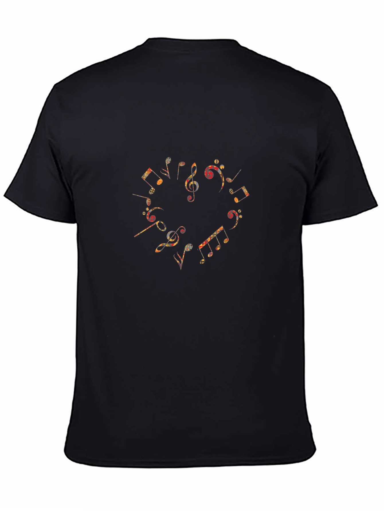 Music Note Heart Black Graphic Tee
