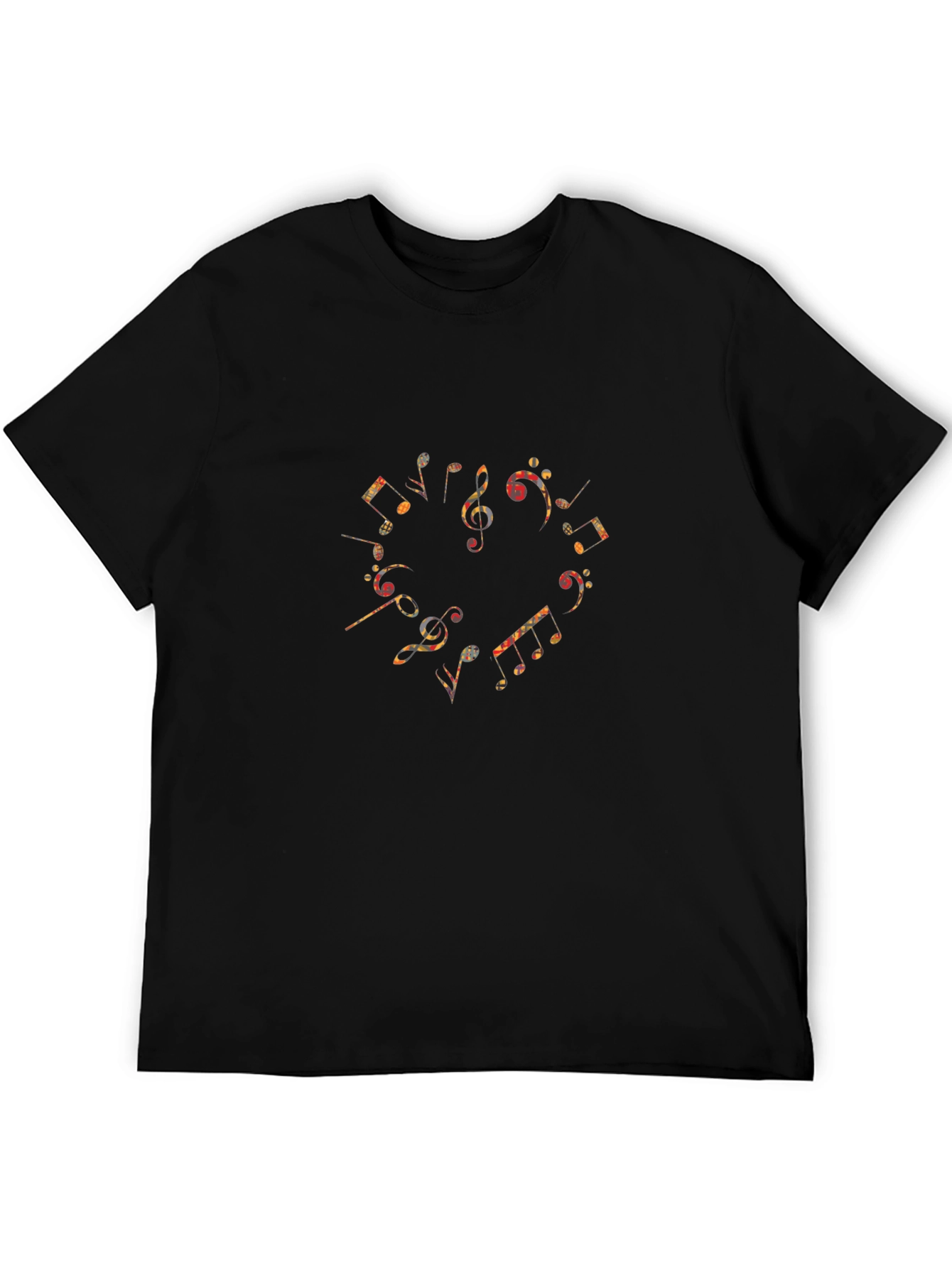 Music Note Heart Black Graphic Tee