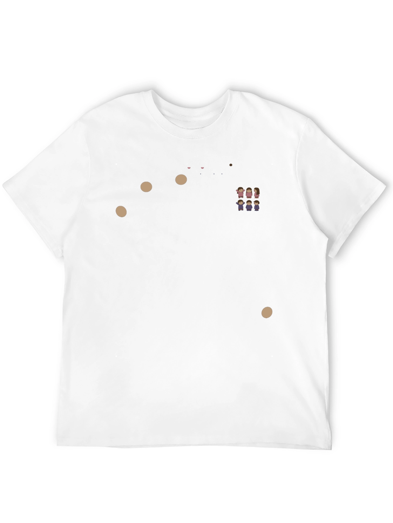 Black T-Shirt with Cartoon Family Print