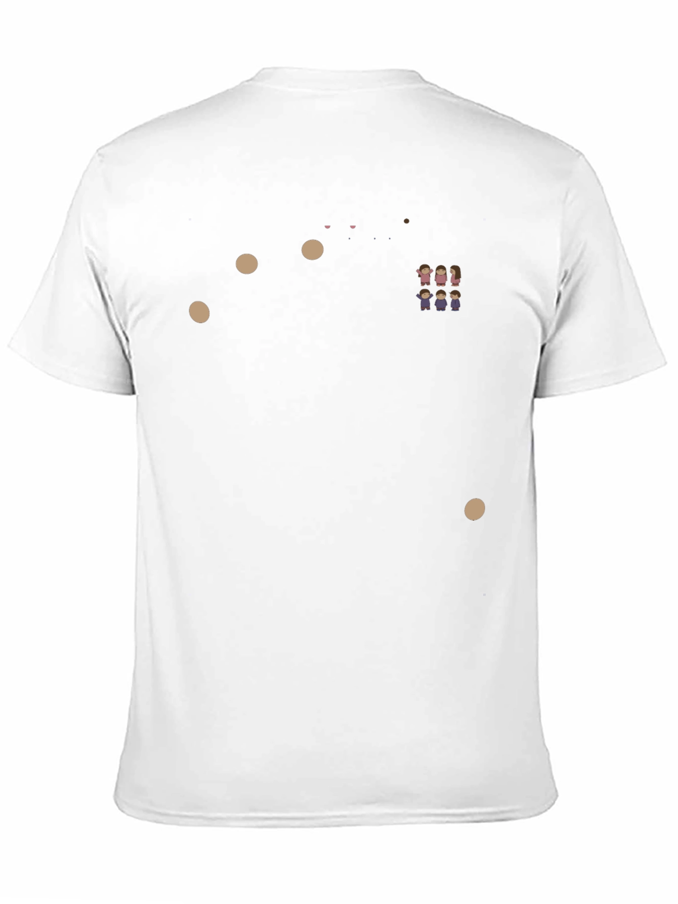 Black T-Shirt with Cartoon Family Print