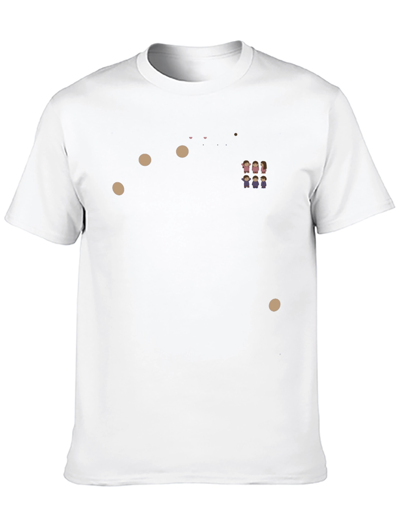 Black T-Shirt with Cartoon Family Print