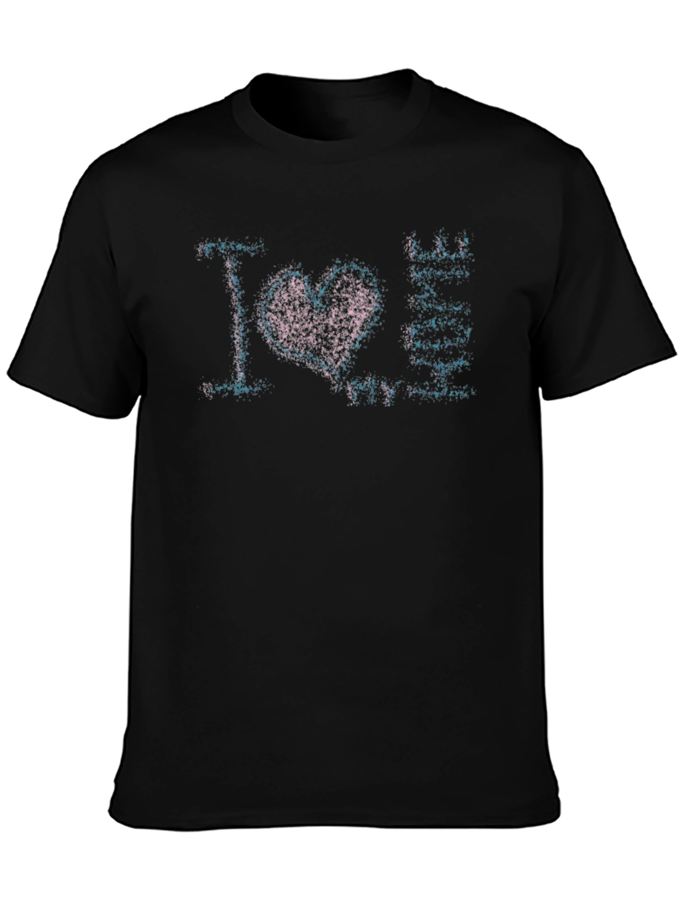 I Love Anime Graphic Print Black T-Shirt