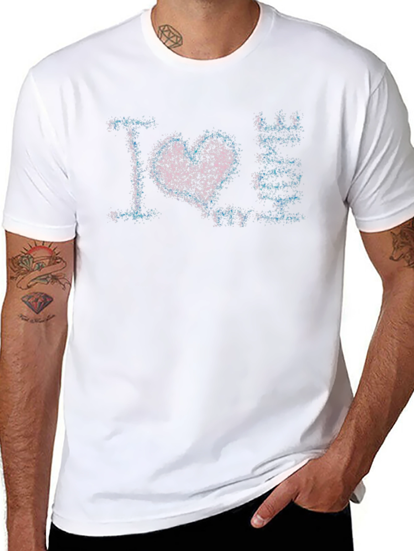 I Love Anime Graphic Print Black T-Shirt