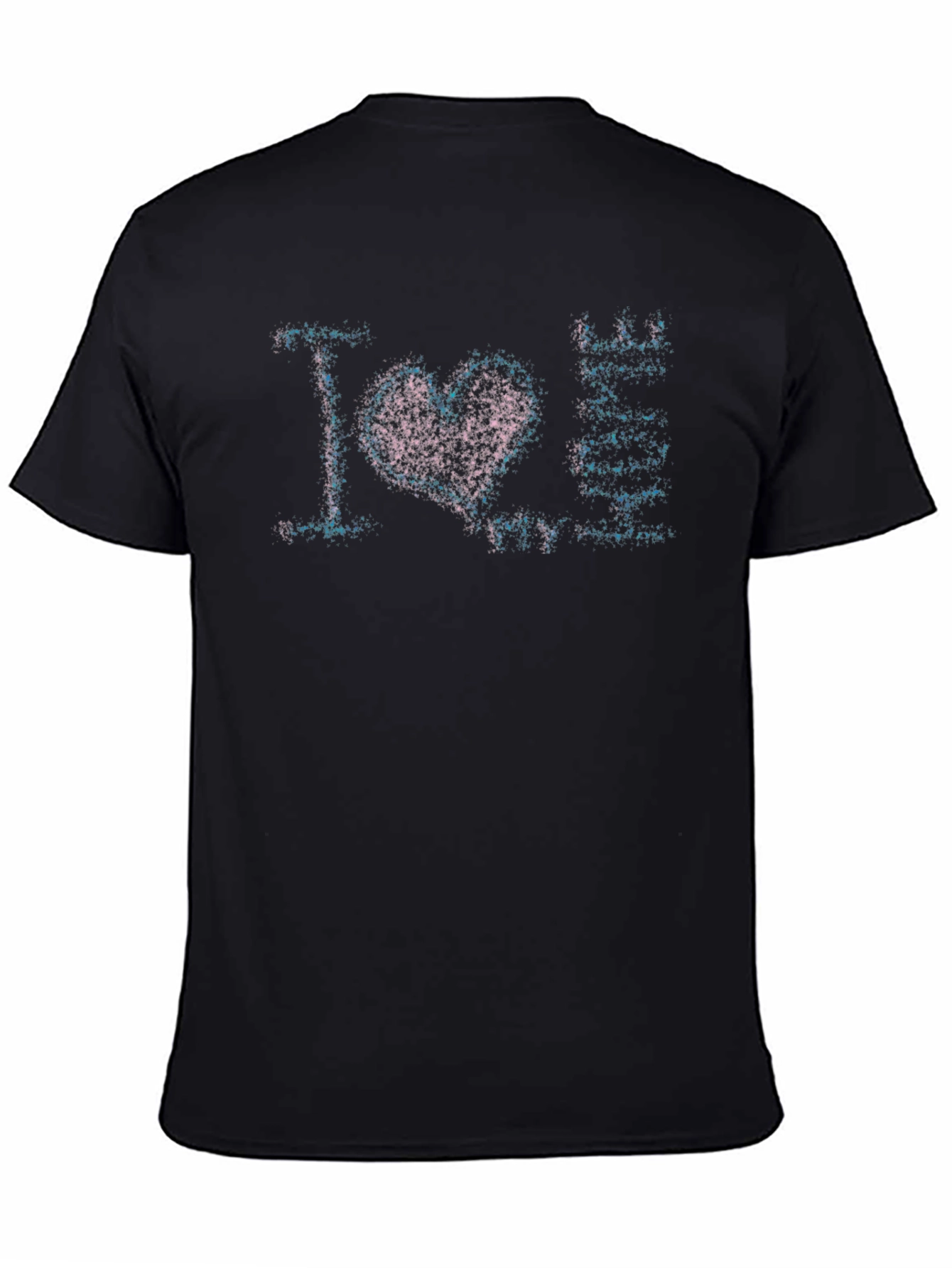 I Love Anime Graphic Print Black T-Shirt