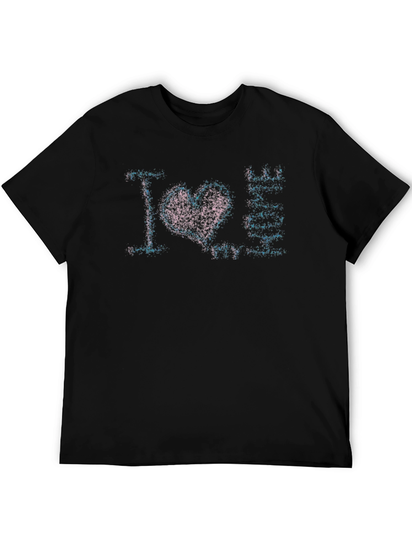 I Love Anime Graphic Print Black T-Shirt
