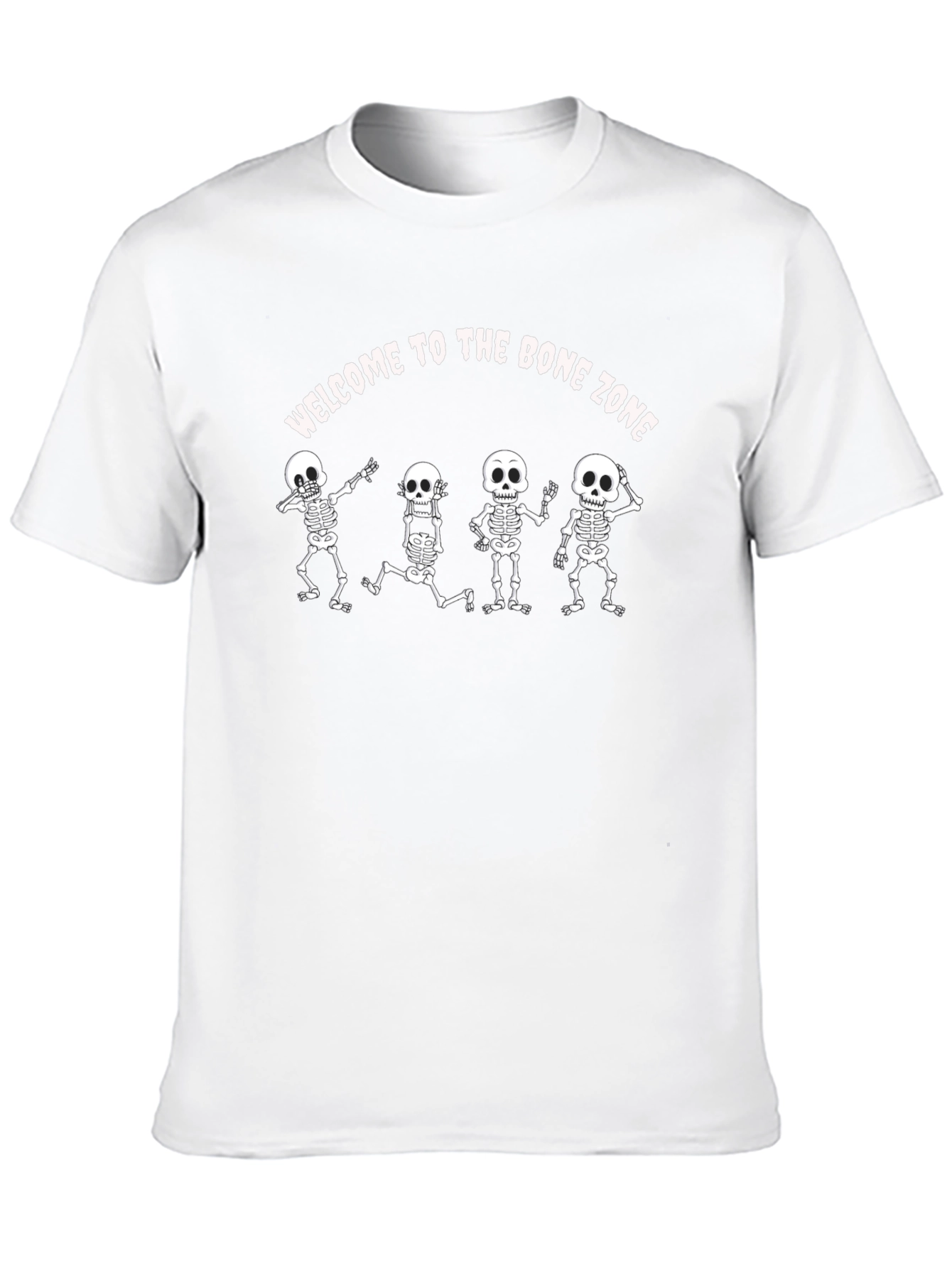 Bone Zone Skeleton Graphic Tee - Black Cotton T-Shirt