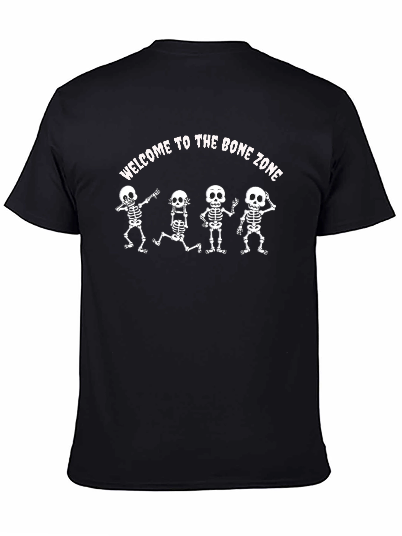 Bone Zone Skeleton Graphic Tee - Black Cotton T-Shirt